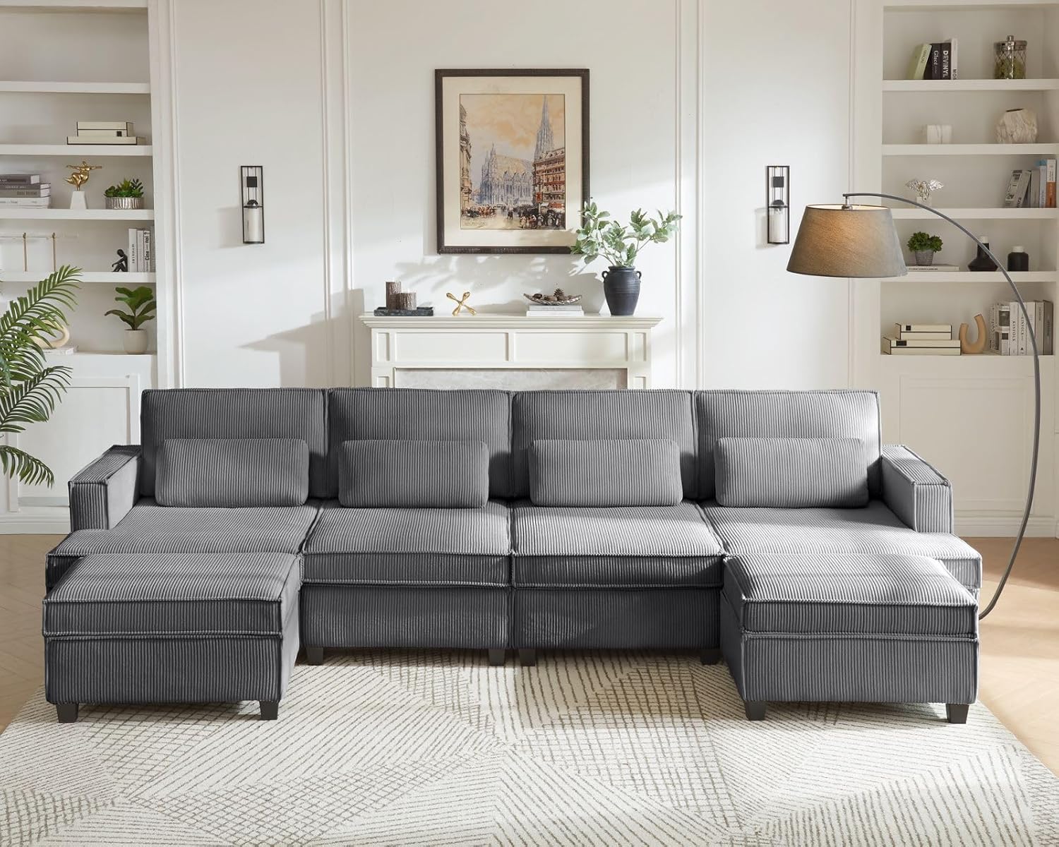 Brelice Oversized Modular Sectional Sofa, 142 inch Corduroy