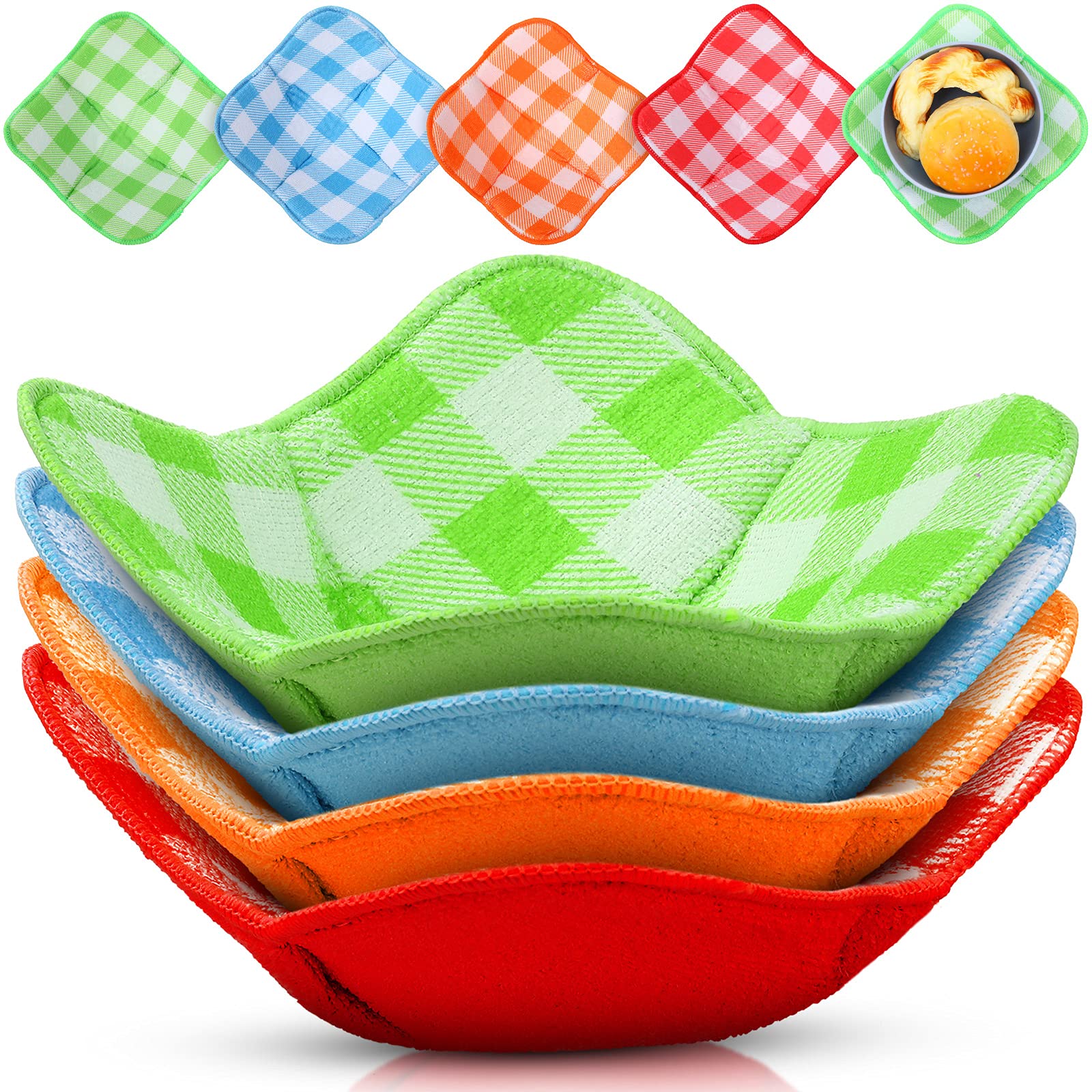 CHENGU Multipurpose bowl holders for microwave Safe Bowls Holder Heat Resistant Hot Bowl Holder Bowl Potholders without Burning Your Hands for Microwave Hot Soup Food (4 Pieces)