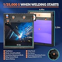 Vista 2 de TRQWH Lente de soldadura oscurecimiento automático: lente de casco de soldadura, tecnología de color verdadero con 4 sensores de arco, rango