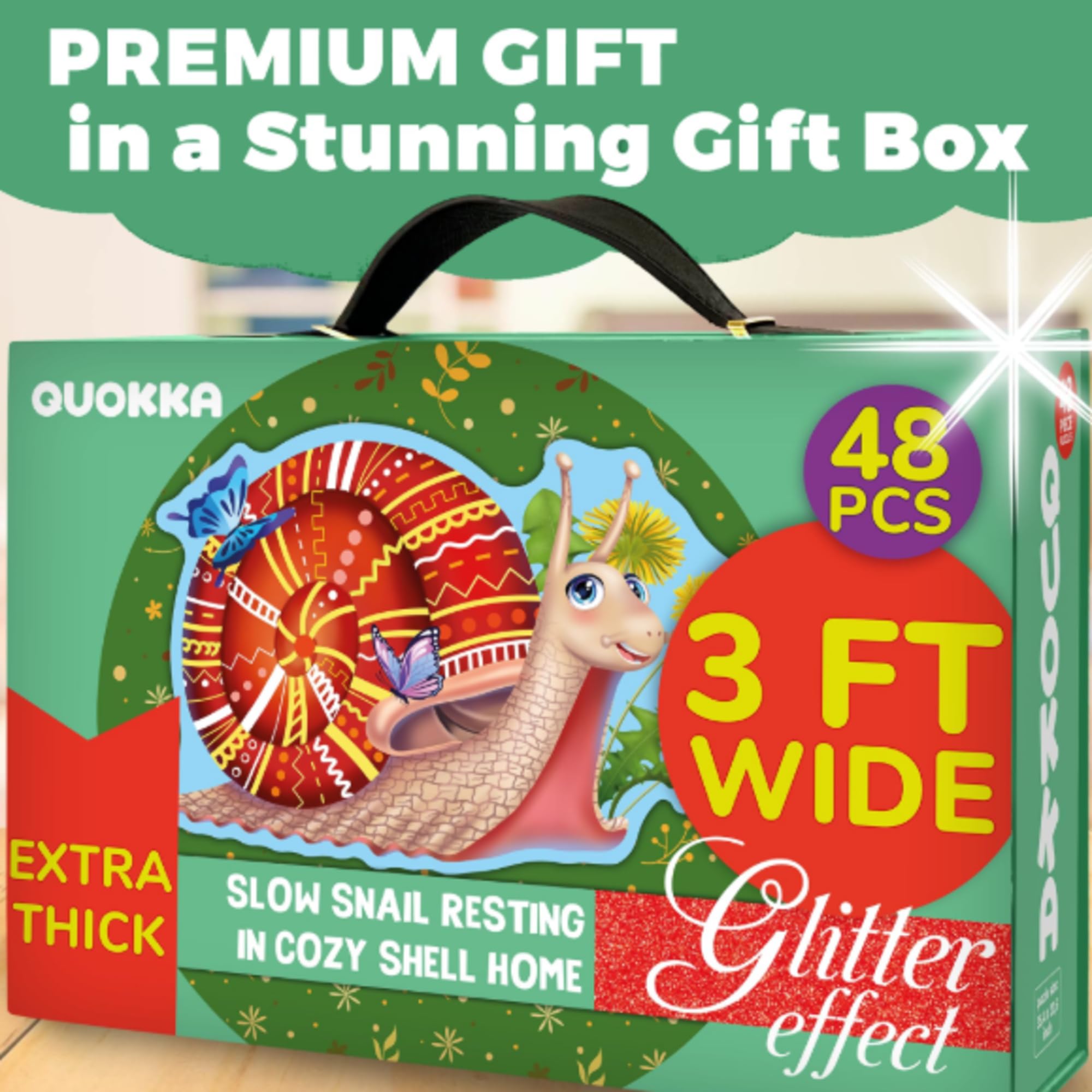 QUOKKA Puzzle da Pavimento Glitterato - 2 x 3 FT 48 Pezzi - Puzzle Educativi Grandi - Gioco di attività giocattolo a