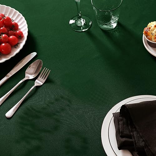 Miniatura 6 de Paquete de 2 manteles rectangulares impermeables, de poliéster de 90 x 132 pulgadas, mantel de poliéster resistente a las arrugas para mesa de