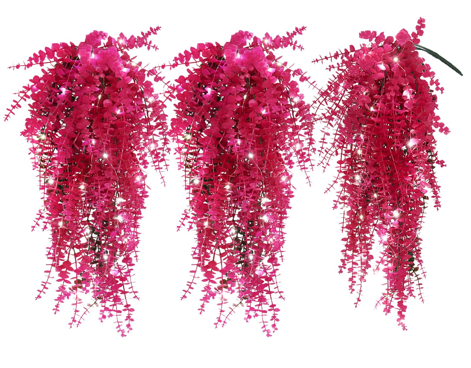 RECUTMS 3Pcs Hanging Vines Faux Hanging Plants Outdoor Lighted Monkey Grass