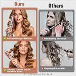 KIMUSE Automatic Rotating Curling Iron, 1.25 Inch - 4 Temp, Fast Heating, 2-Way Rotation, Anti-Scald & Tangle-Free, 30Min Auto Shut-Off, Dual Voltage for Travel, for All Hair Types & Beginners