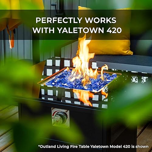 Miniatura 2 de Outland Living Rocas de vidrio templado de 12 pulgada  Pellets para fogata para interiores y exteriores, chimeneas naturales o de propano, cuencos