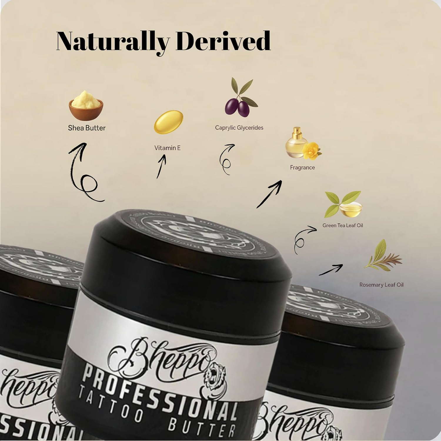 Tattoo Butter 5-Pack – Tattoo Aftercare Balm, Hydrating Skin Repair & Color Enhancement Cream with Shea Butter, 1.7oz