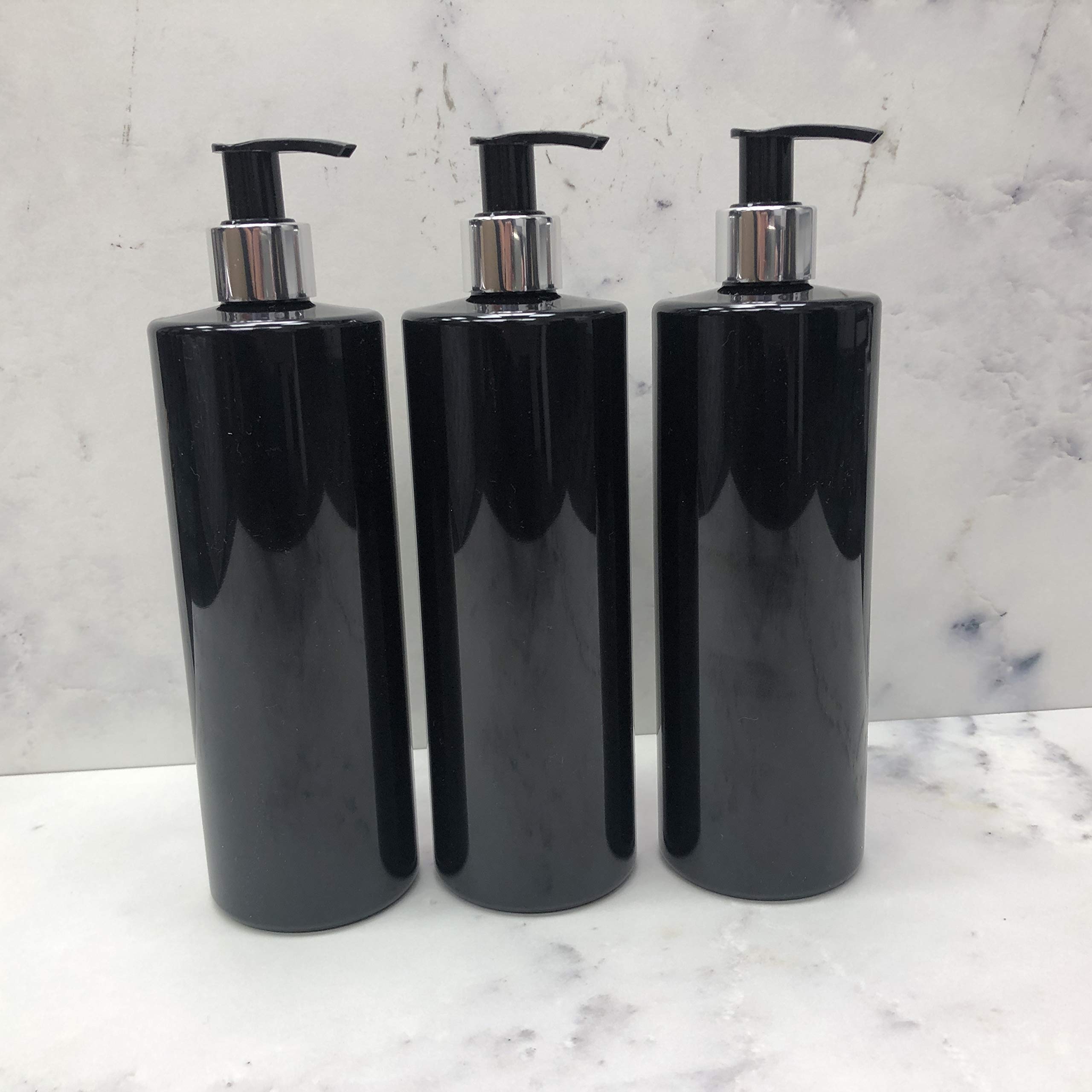 500ml Dispenser Pump Bottle Black PET Plastic Bottle Black/White Lotion Pump Mrs Hinch Customisable DIY Refillable Bathroom Hand Lotion Soap Bottle (3)