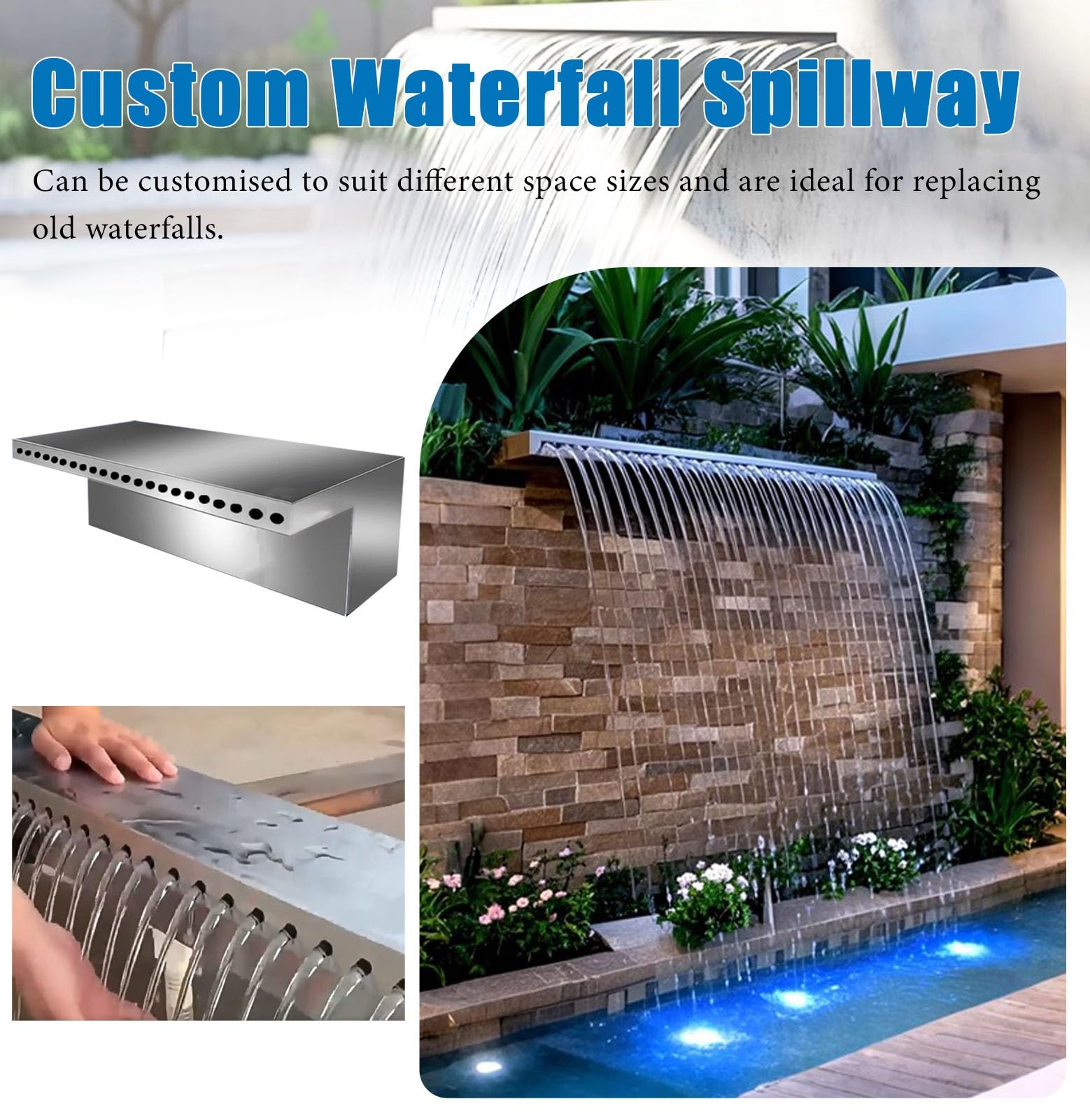 Kit per piscina interrata e esterni, soluzione decorativa per laghetti, fontane e giardini acquatici