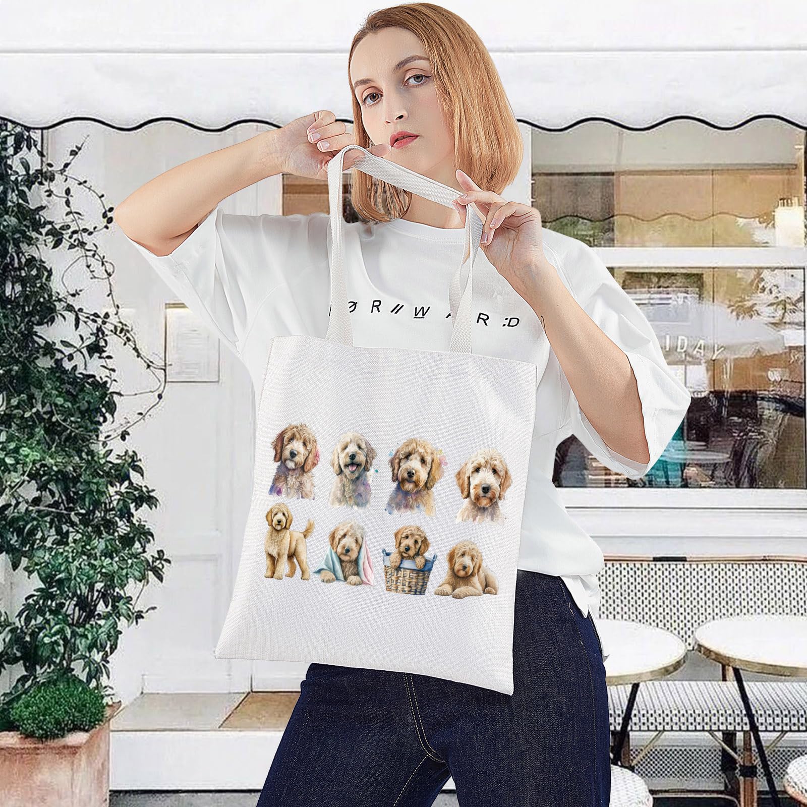 LEVLO Cosmetic Makeup Bag Gift - Cockapoo Dog Mom Travel Pouch, L, Cockapoo Tote Bag - Image 4
