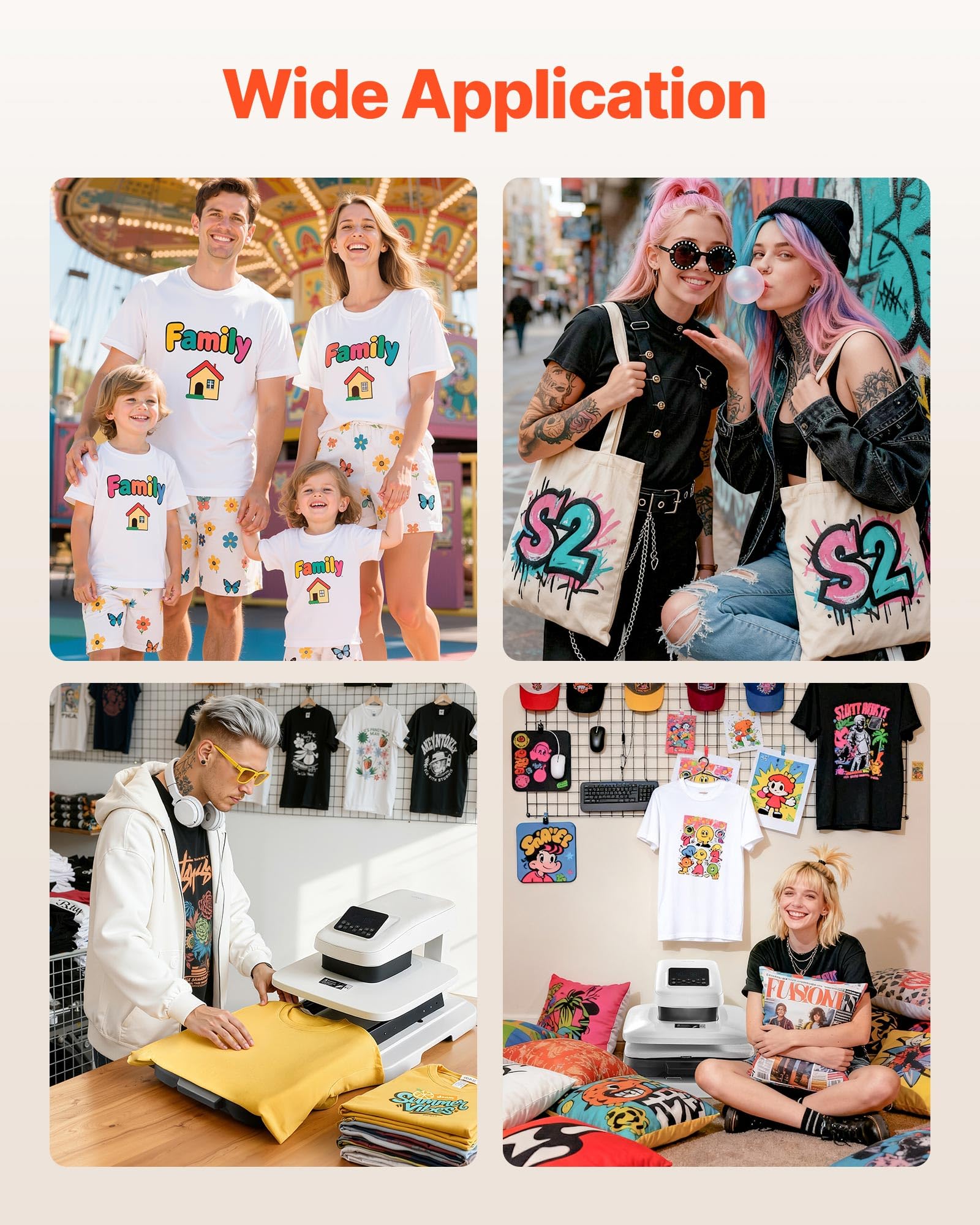 VEVOR Prensa Térmica Automática 38 x 38 cm Máquina de Sublimación Blanca | Impresión de Calor para Personalizar Camiseta Sudadera Bolsa Manta, 1400 W, Presión Ajustable, Apagado Automático, Bricolaje
