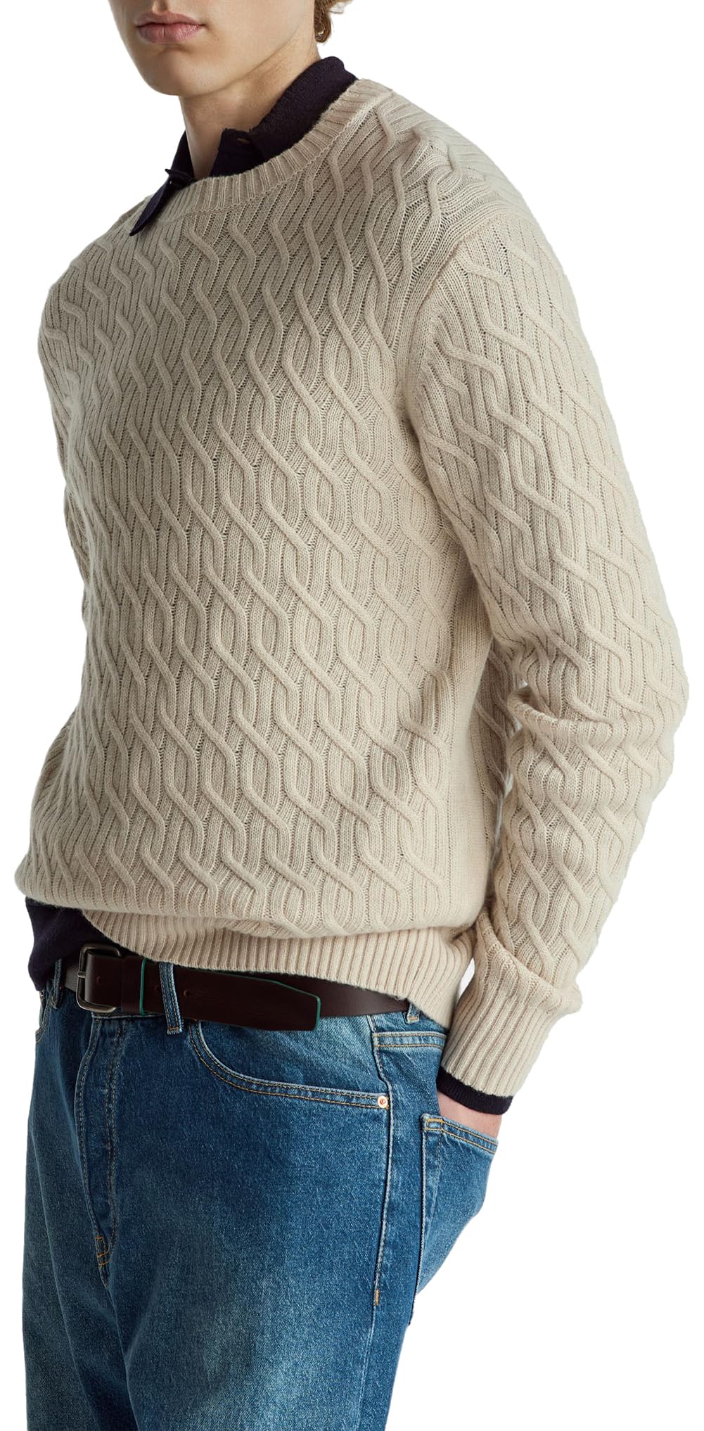 United Colors of Benetton Men's Sweater, Beige, L