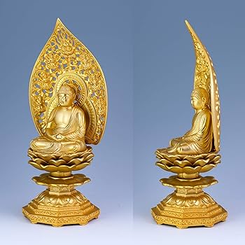 仏教美術　秀雲作 古銅塗金　仏像　置物　C　3629 仏教美術 秀雲作 古銅塗金 仏像 置物 C 3629