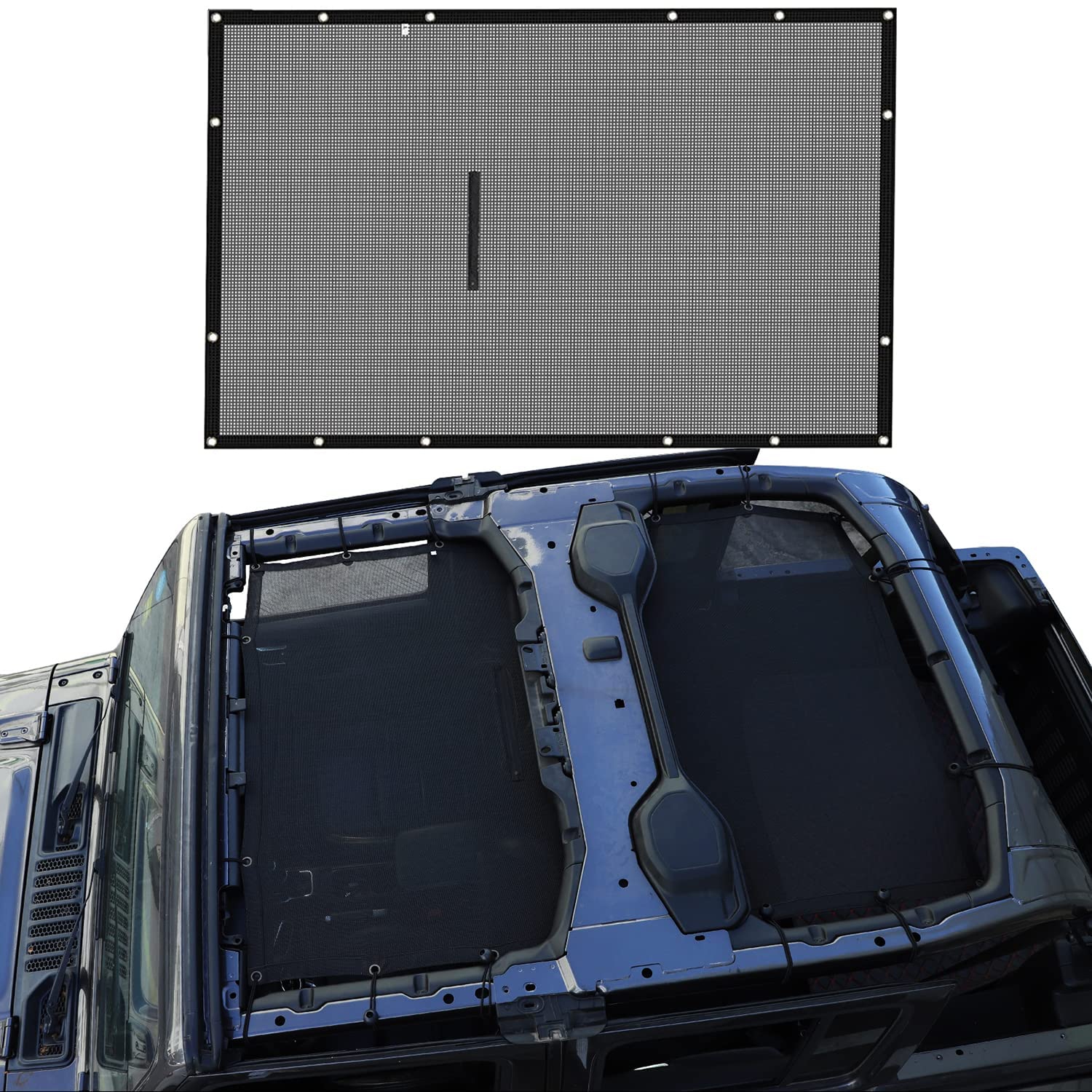 Jeep Wrangler Rain Cover Sunshade Mesh Top Cover For Jeep Wrangler JL 4-Door 2018-2024 – Front & Rear UV Protection Jeep Wrangler Rubicon Accessories - Foto 2