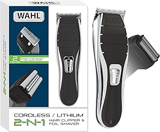 Wahl Clipper 2-in-1 Hair Clipper and Shaver Lithium-Ion Rechargeable Cord Cordless Hair Clipper and Shaver Combo Kit - Model 79568