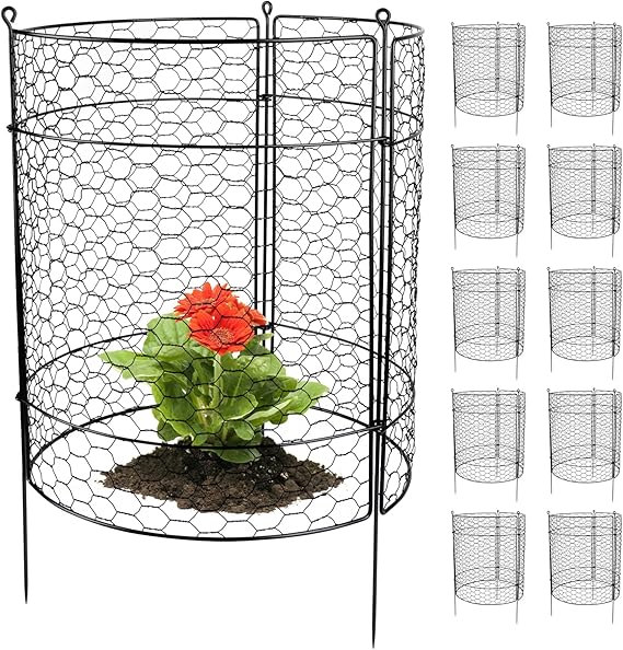 Kalolary 10 Packs Plant Protectors from Animals, 20'' x 14 Large Wire