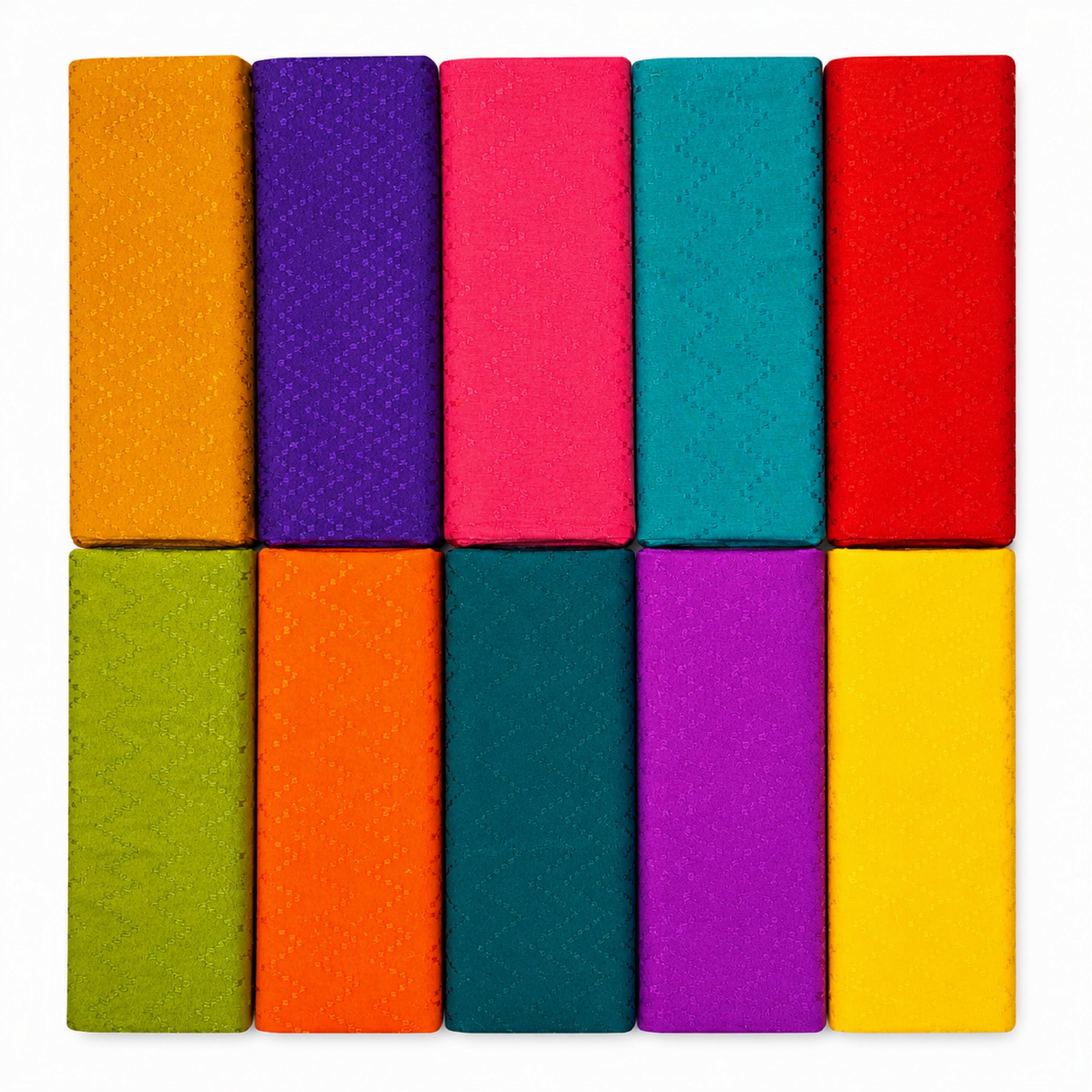 Blouse Piece Material for Women 1 Meter Unstitched Chikan Poly Cotton Fabric Combo Pack for Wedding, Navratri, Durga Puja, Oti Bharan, Ugadi & Return Gift, Pack of 10-image-30