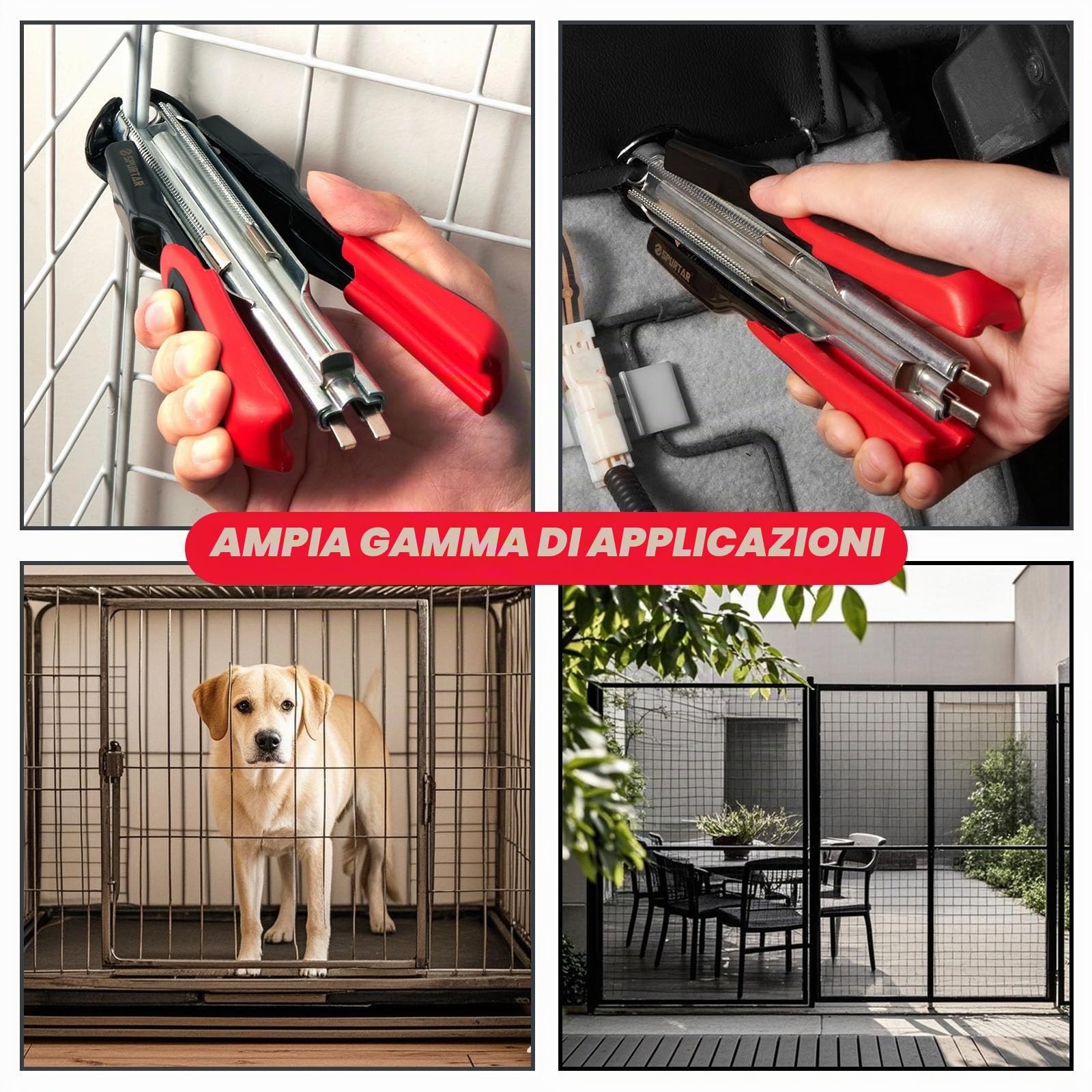 Spurtar Kit di pinze per anelli di maiale con 1200 anelli di maiale da 20MM caricati a molla per filo di pollo recinzione e ingabbiamento di animali reti per pollame coprisedili tappezzeria
