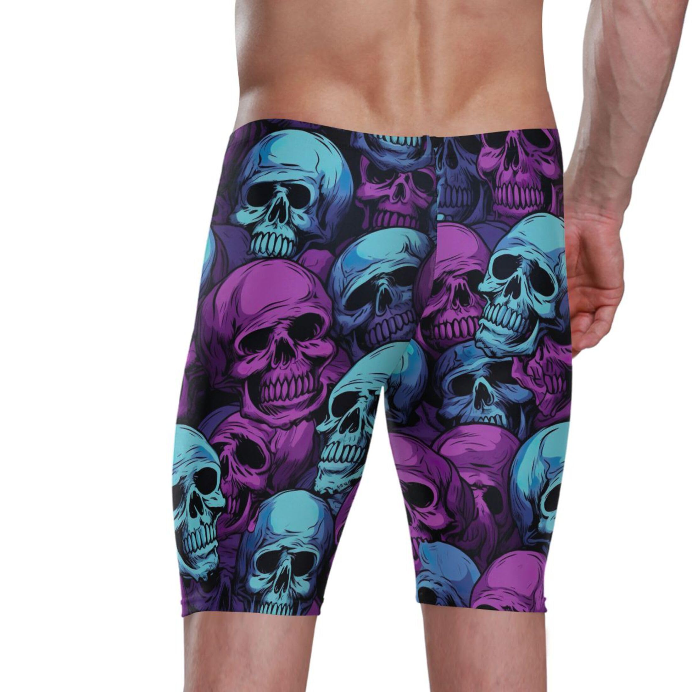 UMIRIKO Sugar Skull Skeleton Gothic Swim Jammers Swimsuit for Men XXL B0400462