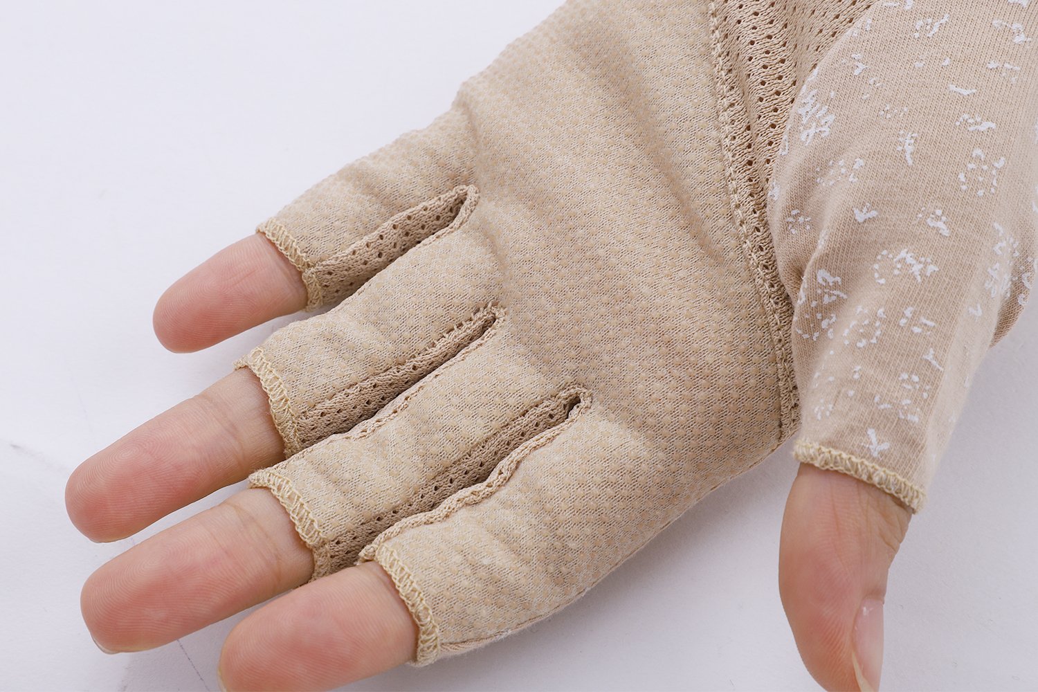 Femme Gants Demi-Doigts Coton Eté Gants de Conduite Cyclisme Antidérapant Respirant Mitaines Courts Mince Anti-UV Protection Solaire Gloves Sport Finesse pour Moto Vélo Scooter VTT Equitation Travail