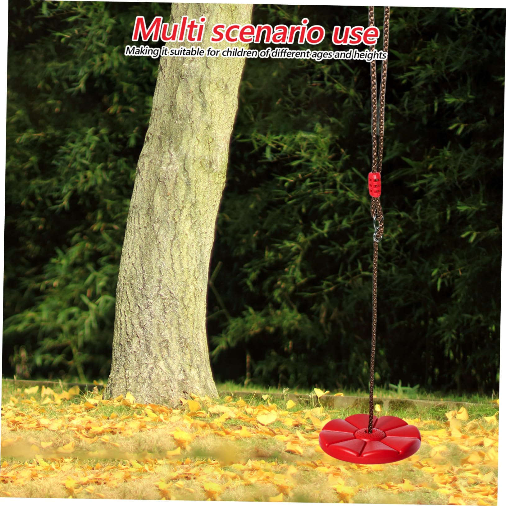 Petal Outdoor Tree Swing Set for Plastic Disc Swing with Adjustable Height Easy Installation Backyard Playground Equipment for Children
