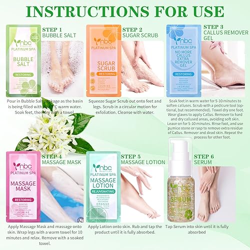 Miniatura 240 de Kit de pedicura para pies remojados: sal de burbujas, exfoliante de azúcar, máscara de masaje, loción de masaje en una caja, kit de spa de 4 pasos