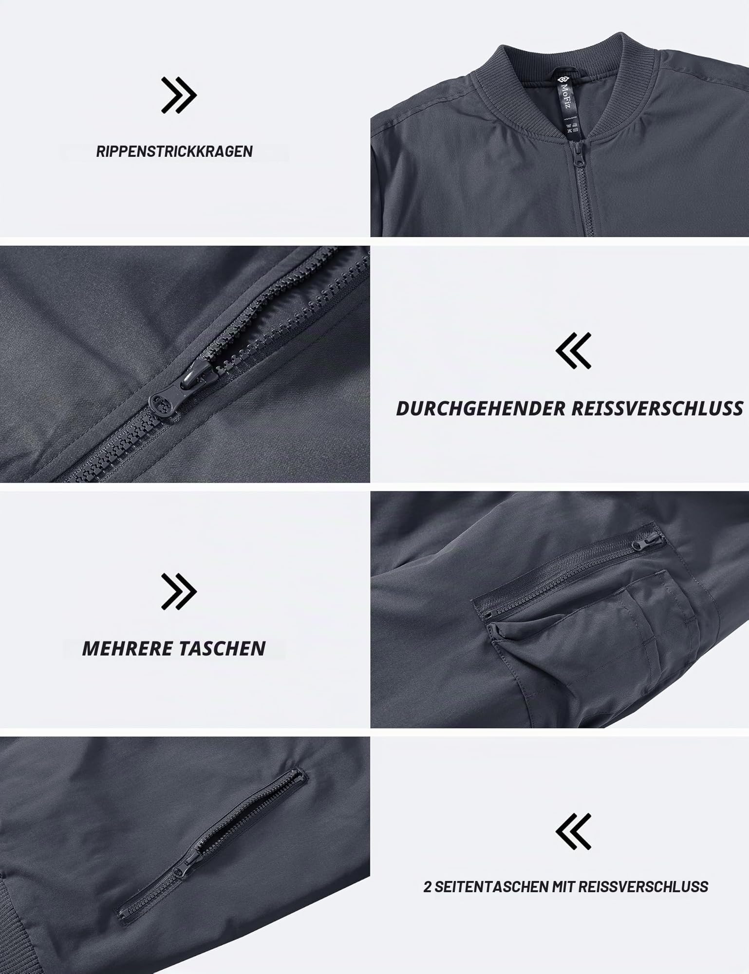 MoFiz Bomberjacke Herren Warm Gepolsterte Übergangsjacke