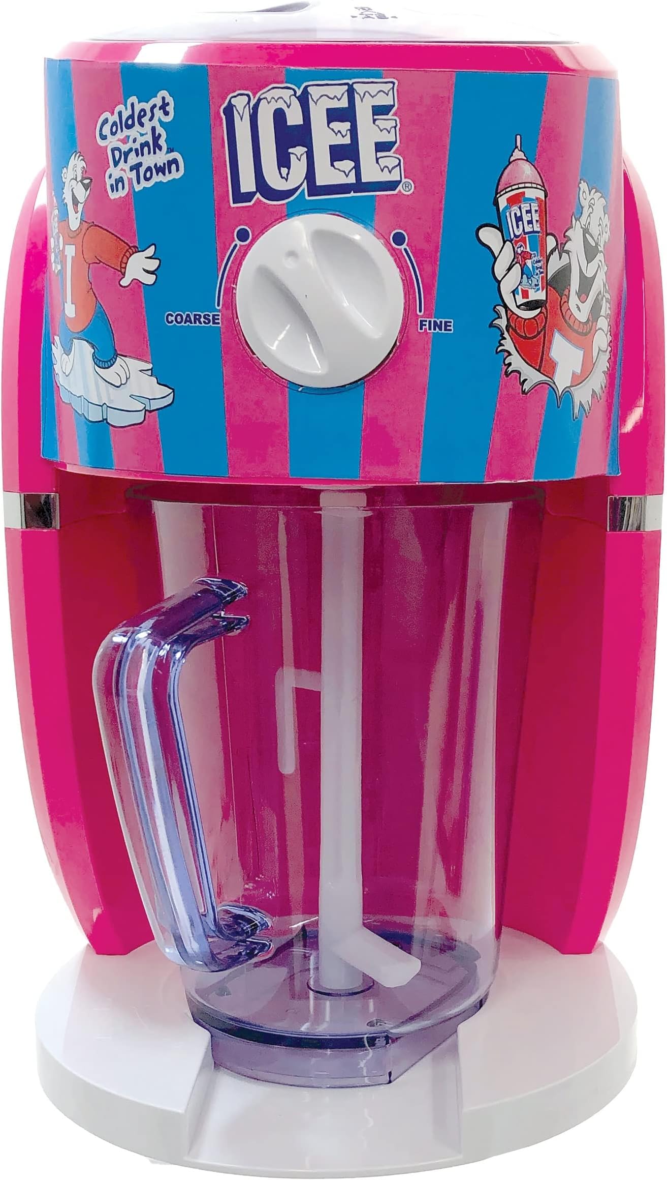 iscream Genuine ICEE Brand Counter-Top Sized ICEE at Home Shaved Ice Slushie Maker, Parlor Pink w/Bonus Syrup and Cups