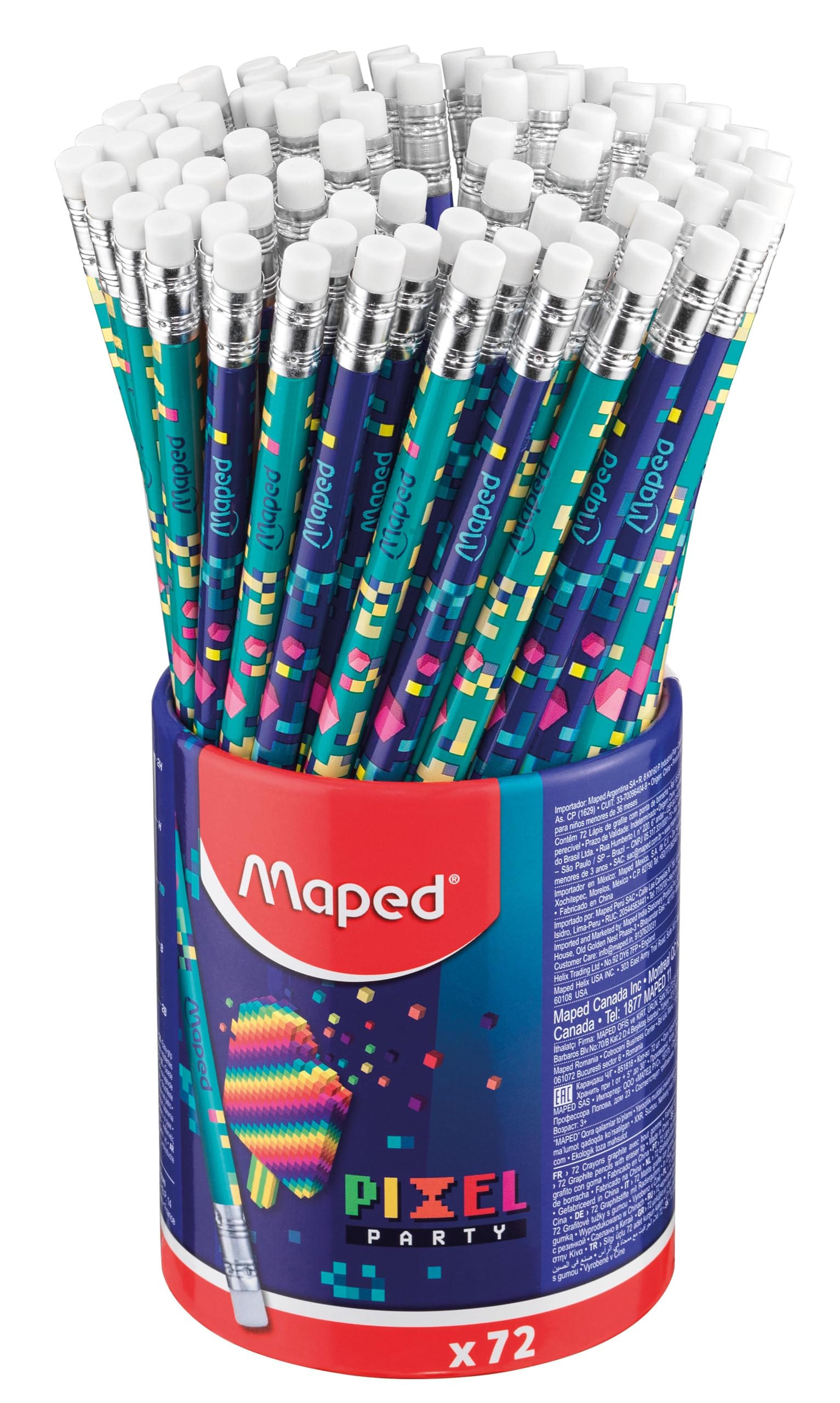 Set di 4 matite di grafite in plastica ErichKrause Classic triangolo, triangolare, con gomma, HB