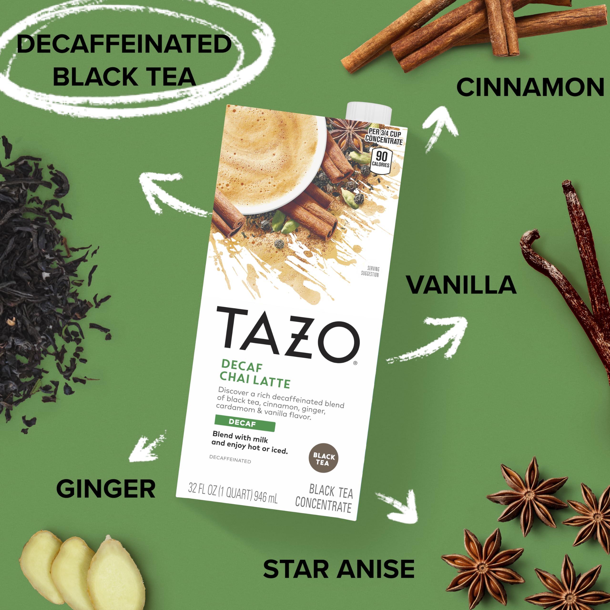 Amazon.com : TAZO Decaf Chai Latte, Black Tea Concentrate, Easy-to