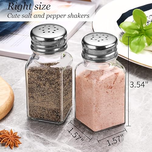 Miniatura 2 de Juego de salero y pimientero, DWTS DANWEITESI Salero con tapa de acero inoxidable - Frascos de especias de vidrio, Utensilios de cocina, De