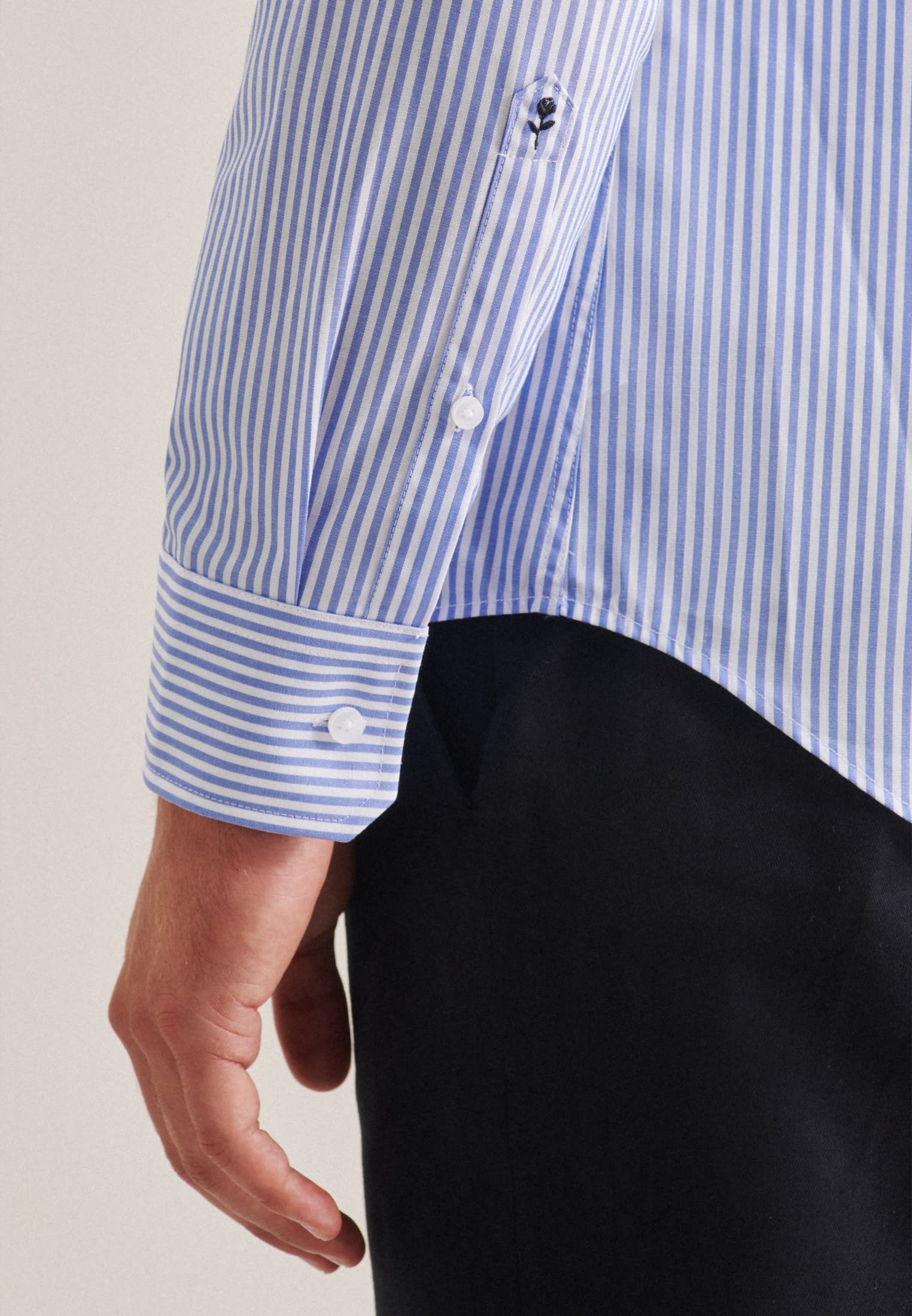 Seidensticker Men's Slim Fit Langarm Popeline Shirt