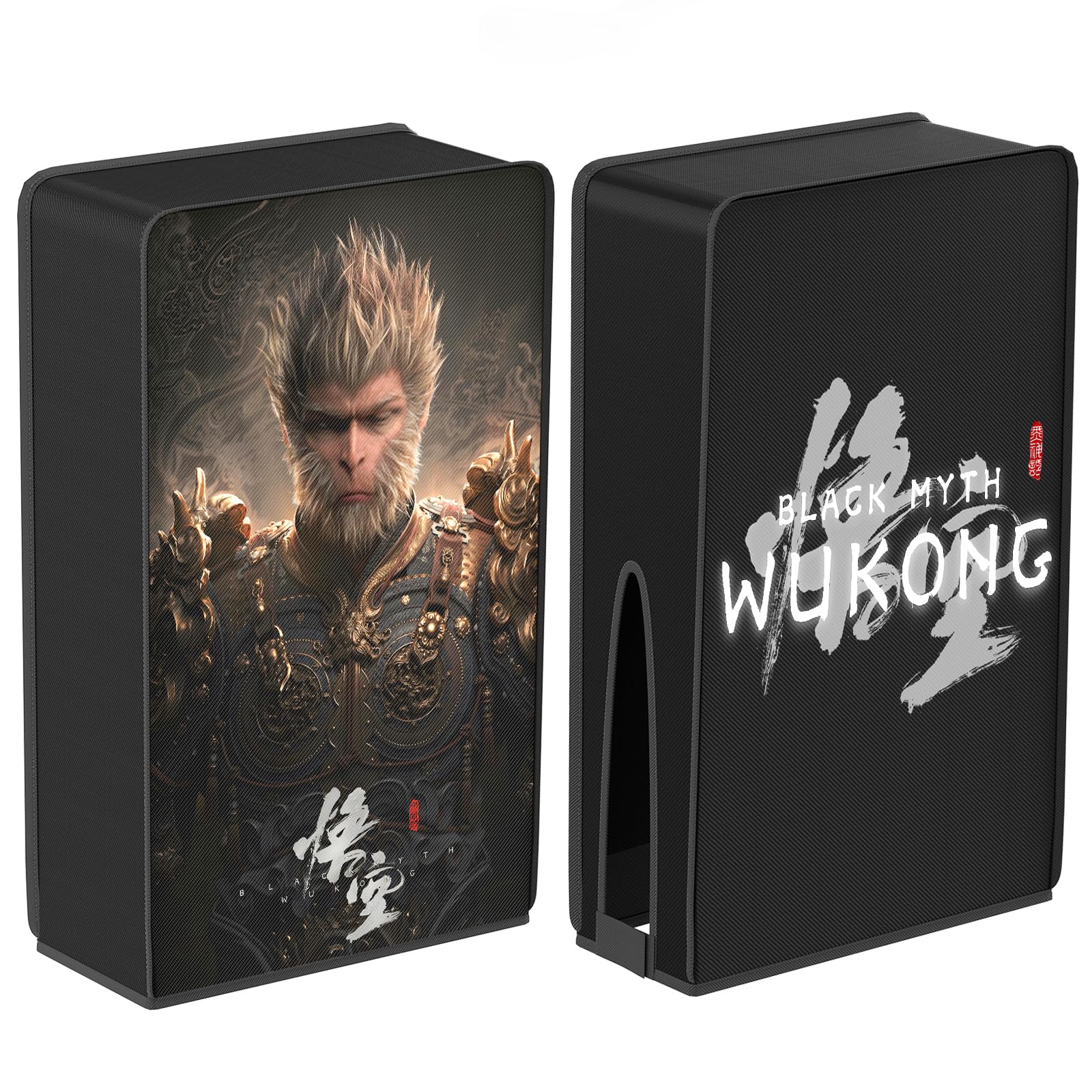 Black Myth Wukong Spider Dust Cover for PS5 Console Nylon Oxford Cloth Anti Scratch Dust Protector Waterproof Cover Sleeve (Wukong-Vertical)