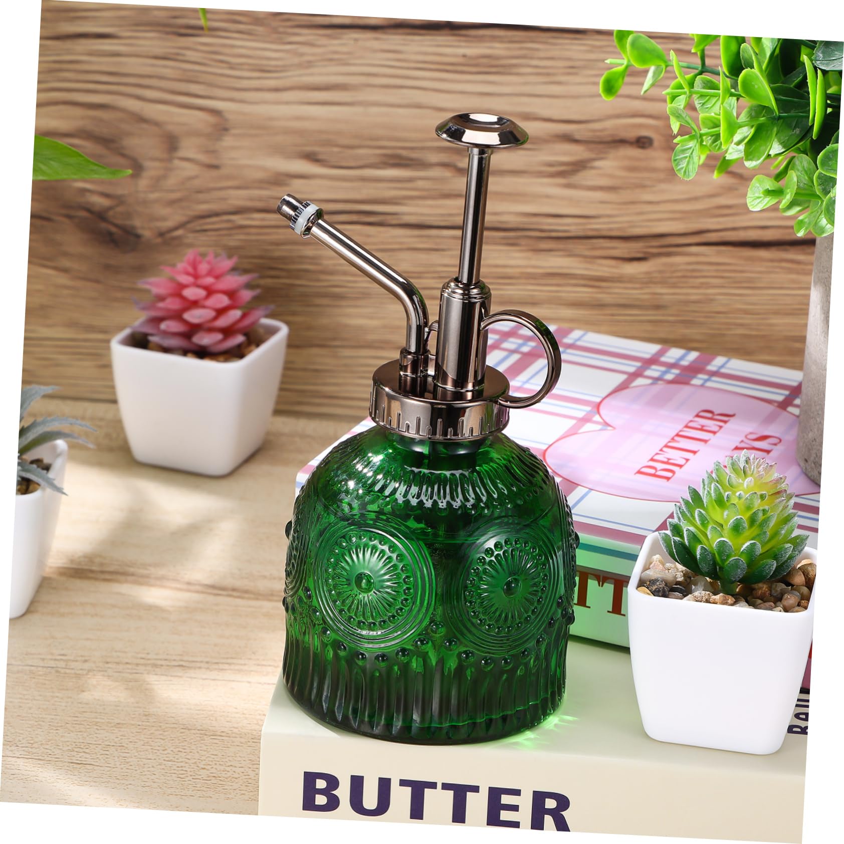 GALPADA 5 Pièces Bouteille Pulvérisateur Plantes Vaporisateur Main Élégant Vert avec Tête Cuivrée Vaporisateur Réutilisable pour Jardinage Intérieur et Extérieur