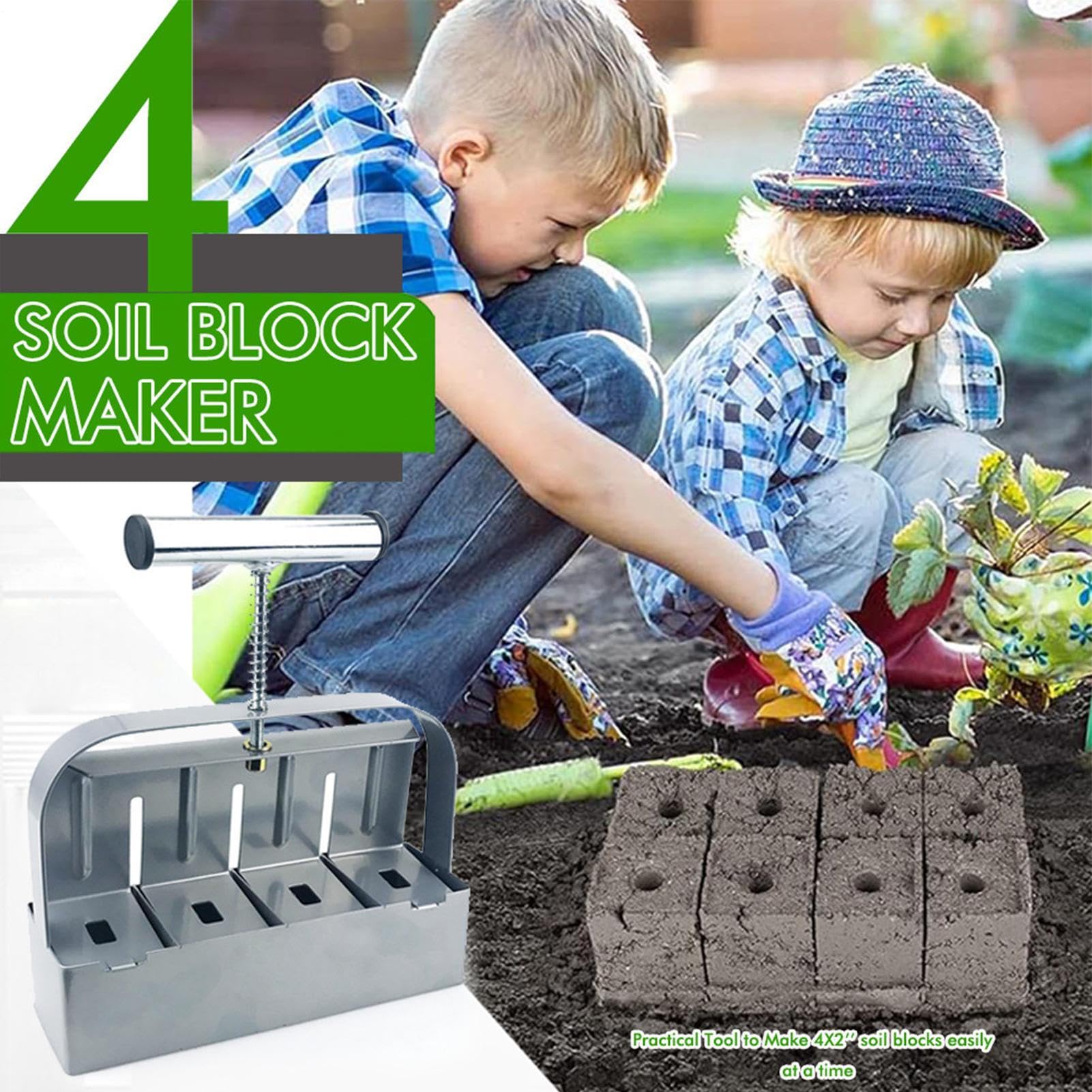 Creatore Di Di Terriccio Attrezzi Manuali Da Giardinaggio A 4 Griglie | Bloccatori Manuali Per Di Terriccio Per Semina Talee Trapianto Propagazione E Giardinaggio, Uomini E Donne