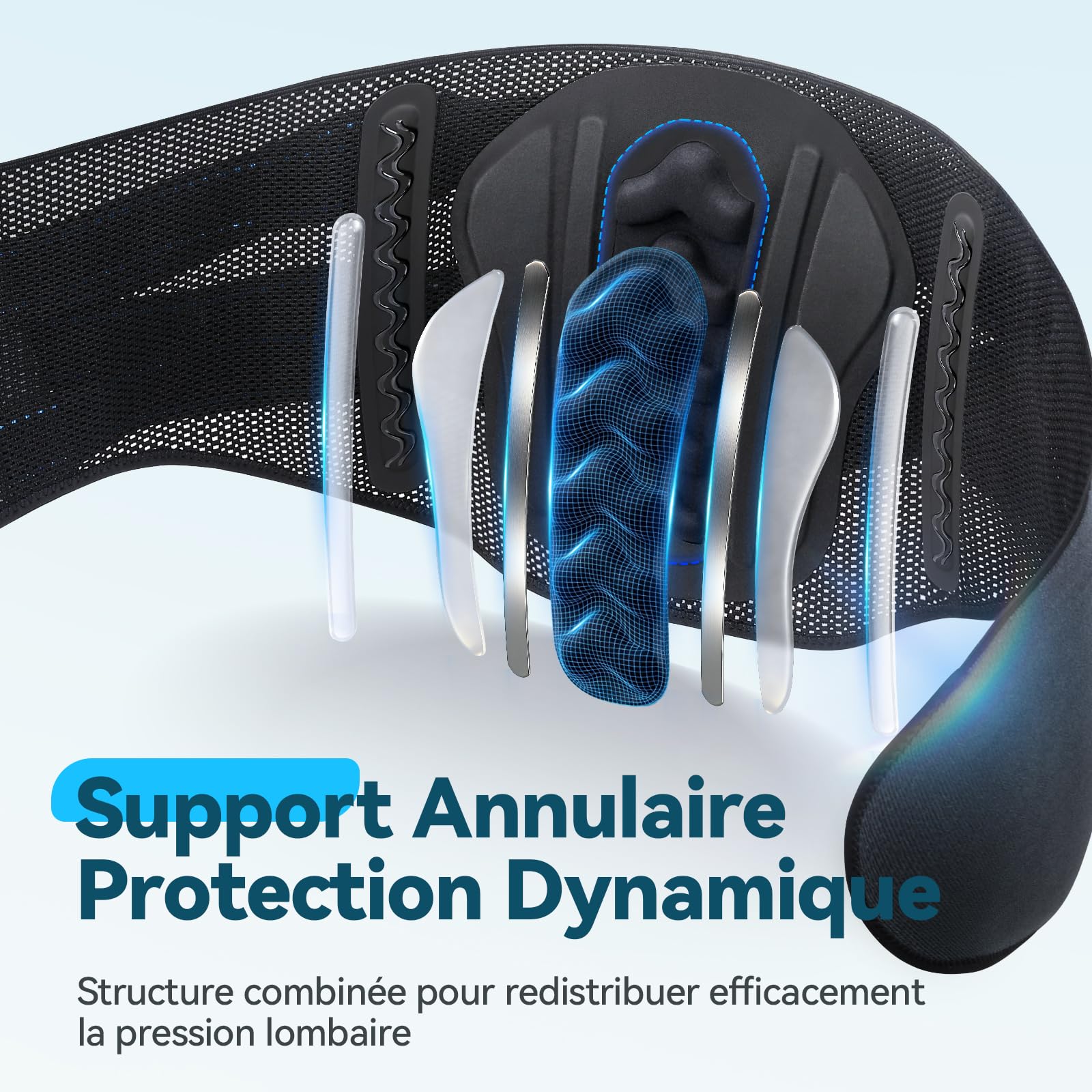AGPTEK Ceinture Lombaire, Ceinture de Soutien Dorsal Respirant avec Coussin 3D Ergonomique, Soulage les Douleurs Lombaires, Ceinture à Double Sangle Réglable pour Sport, Musculation, Homme/Femme, M