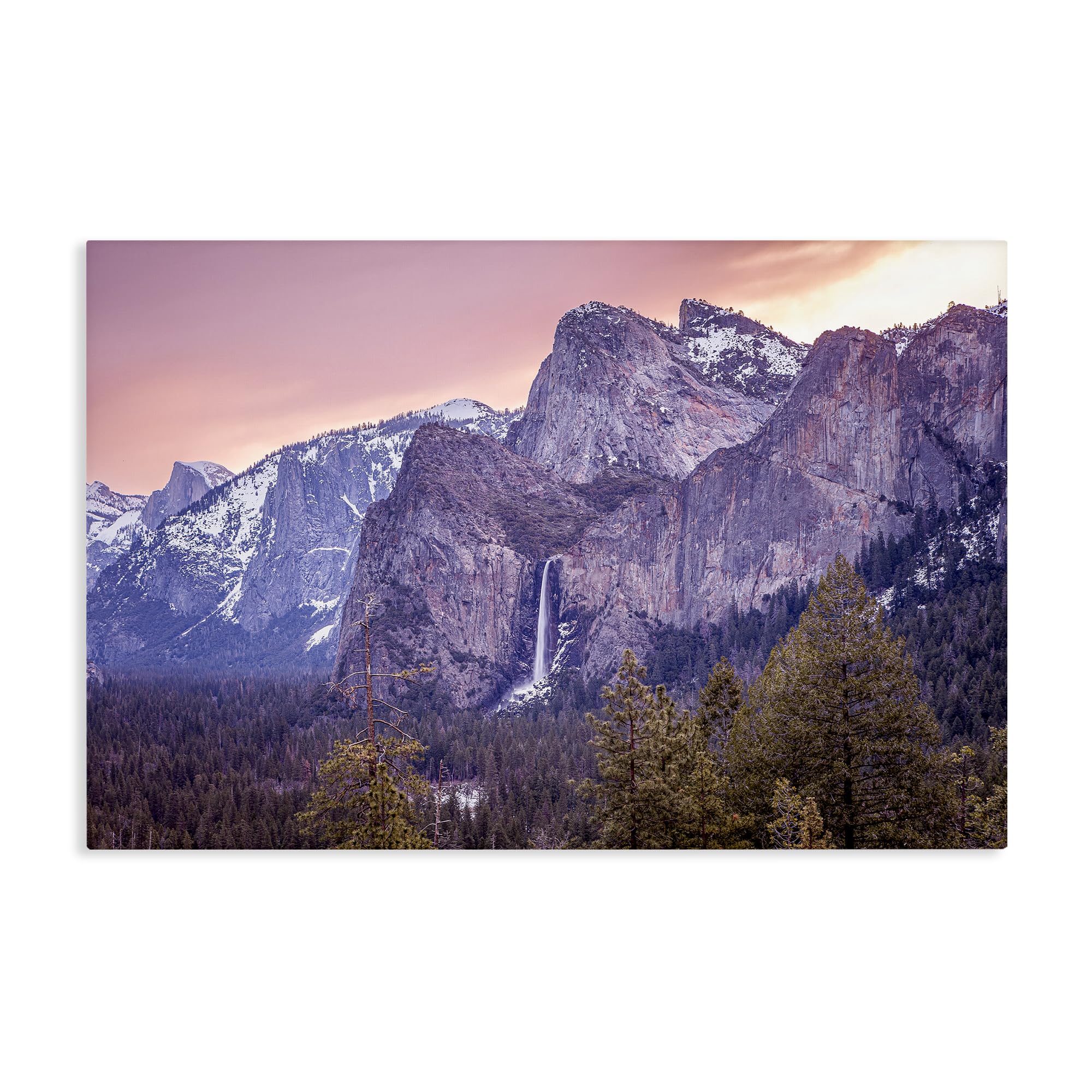 Stupell Industries 'Majestic Mountain Waterfall Sunset', Canvas Art, 24 x 16 Inches, Easy to Hang and Sturdy, Made in USA, by Shelley Carlisle