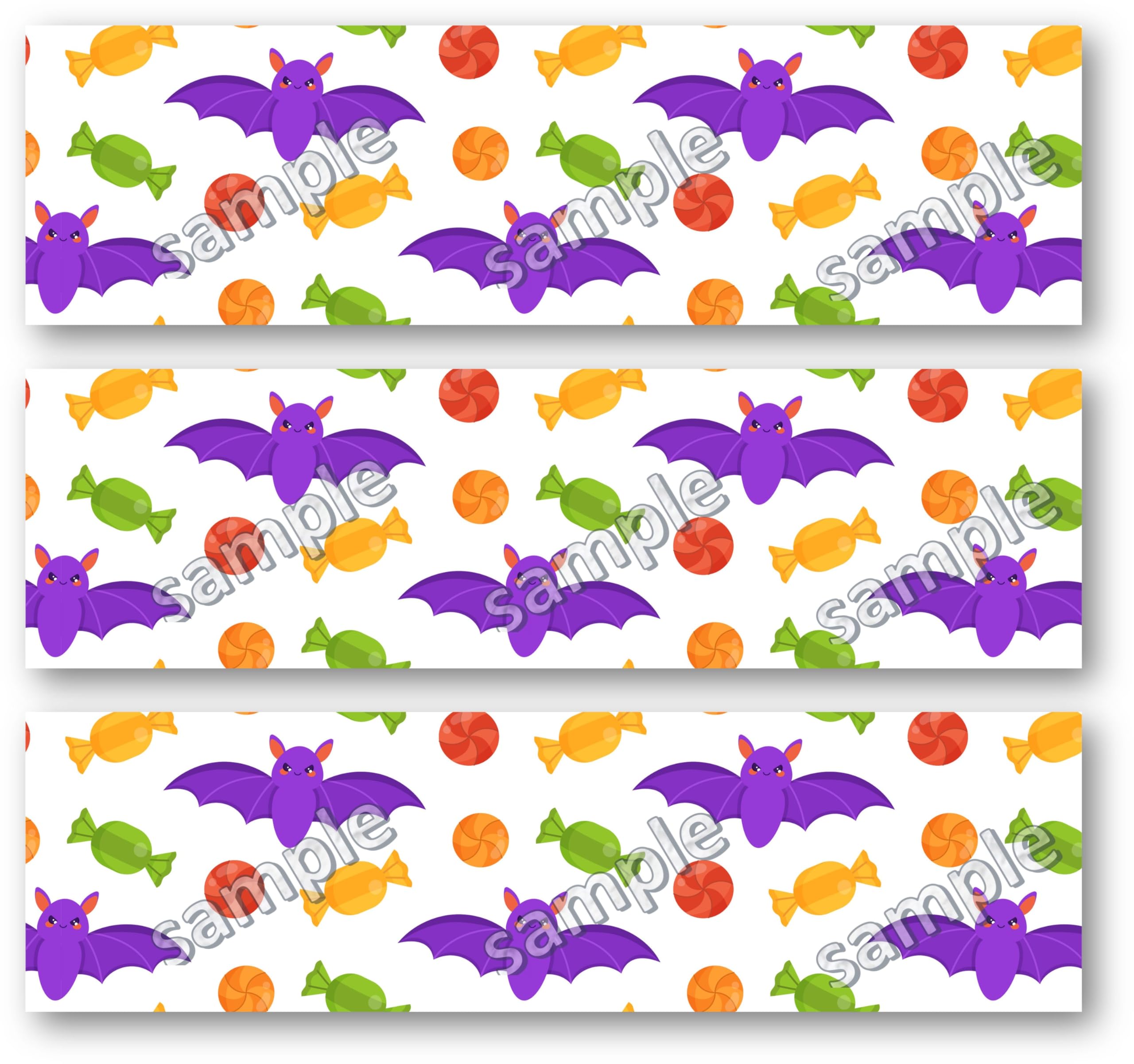 Halloween Bat 3 Border Side Strips, Cake wrap Frosting Sheet Icing Paper for Cake Decoration Edible Cake Sticker Decal 10