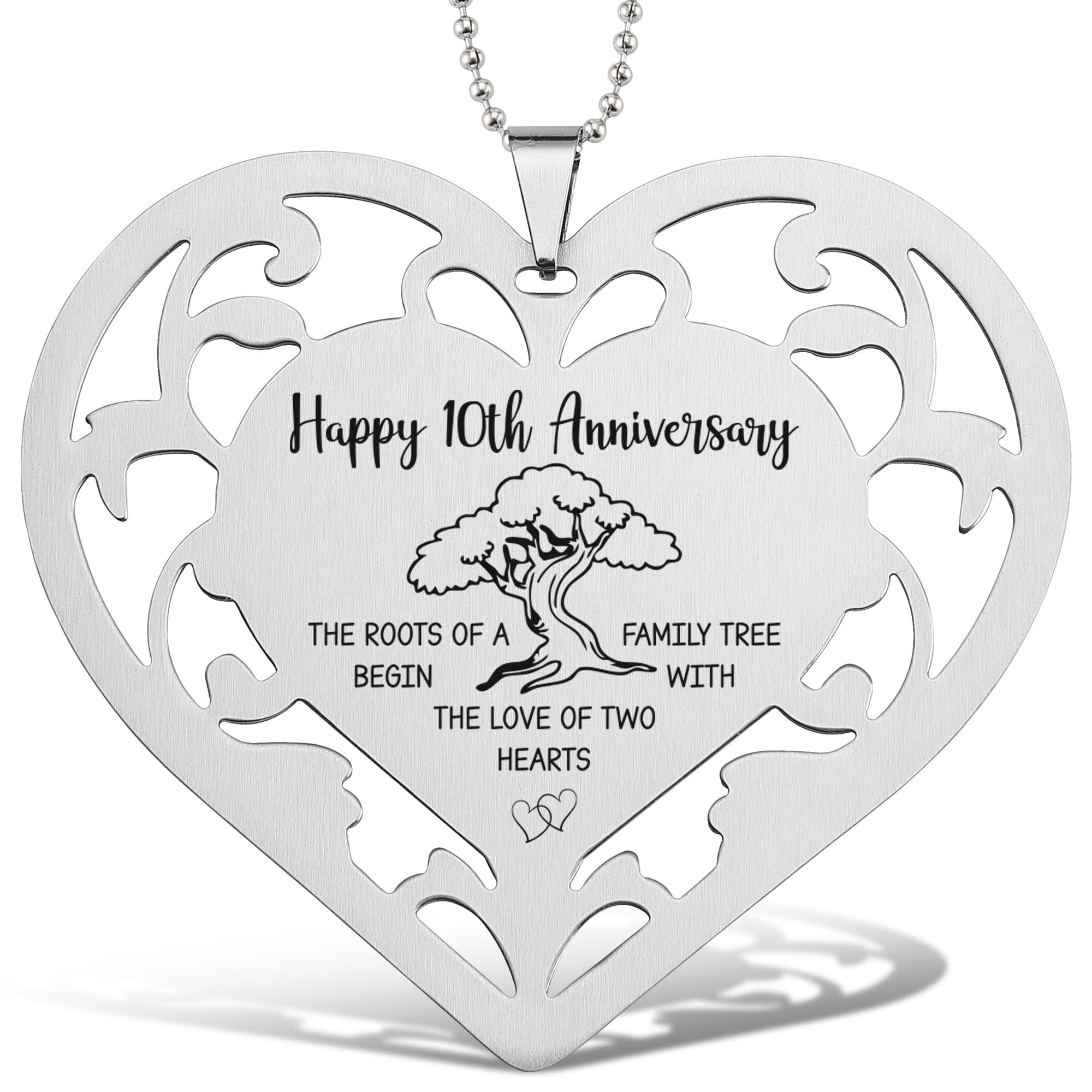 Amazon.com: Happy 10th Anniversary Ornament Stainless Steel Heart