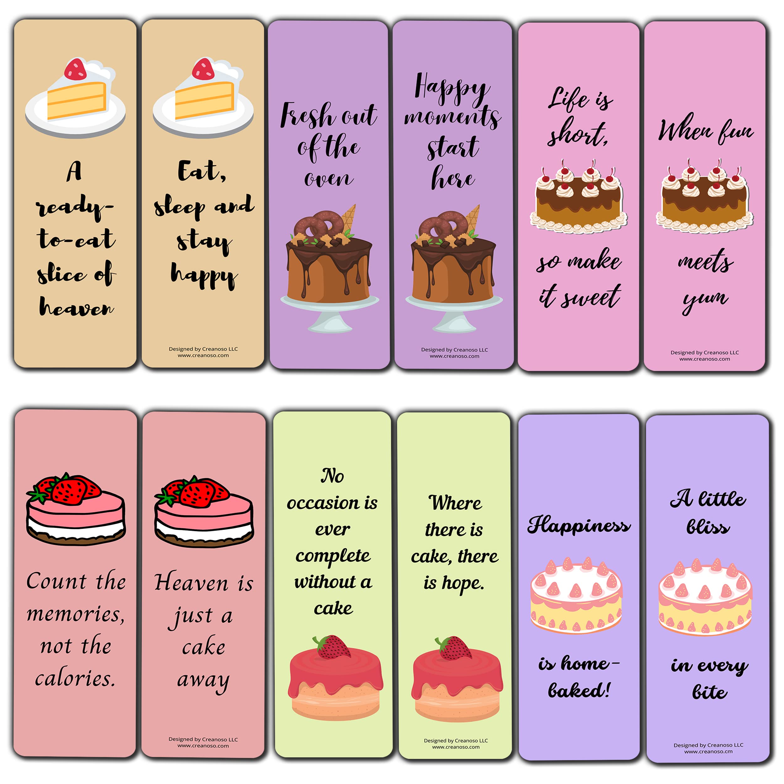 Photo 1 of Creanoso Cake is My Comfort Food Bookmarks (10-Sets X 6 Cards) – Daily Inspirational Card Set – Interesting Book Page Clippers – Great Gifts for Adults and Professionals Cake is My Comfort Food Bookmarks (10-sets)
