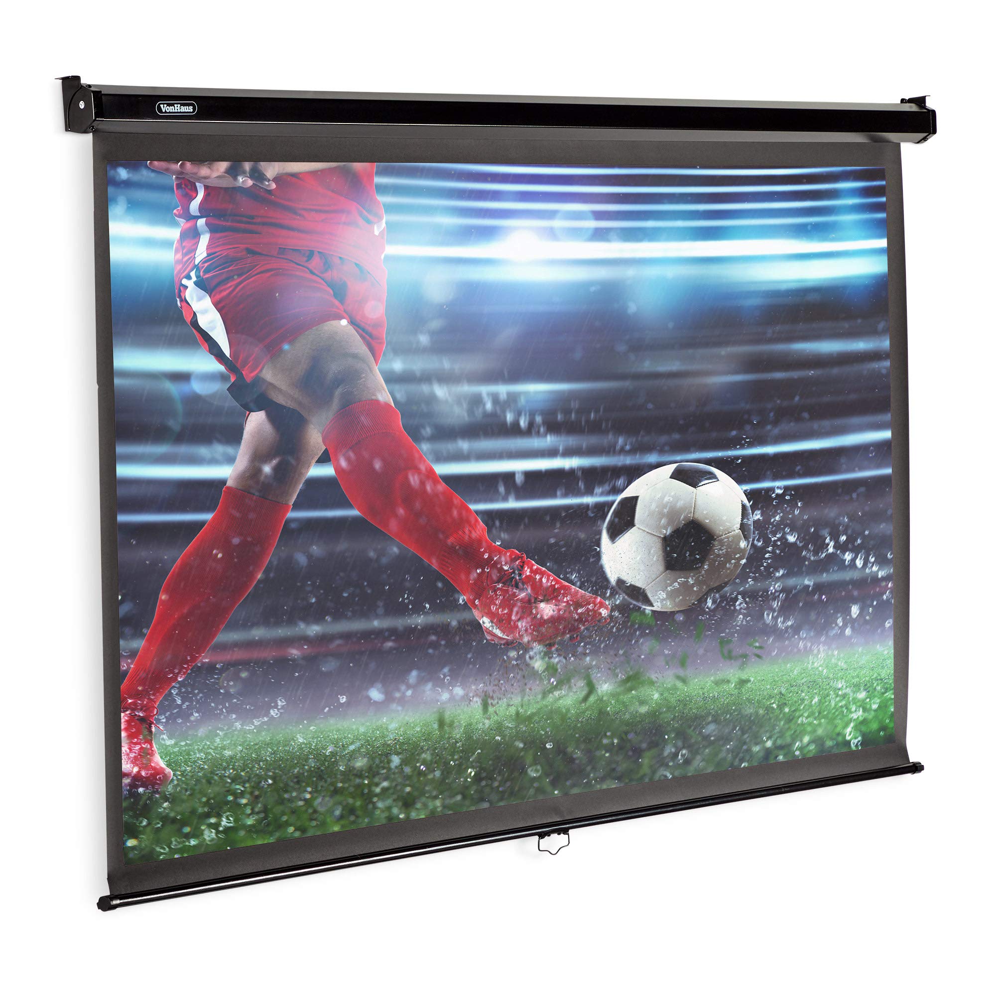 VonHaus 80Inch Projector Screen for Wall or Ceiling Mounting (W) 182 x (H) 90 Centimetres, 4