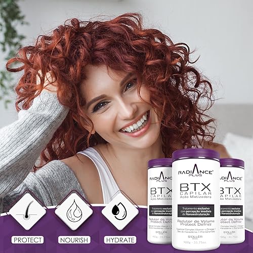 Miniatura 6 de Hair Bottox Radiance Plus Reductor de volumen, 31.75 onzas, mascarilla térmica natural hidratante con vitamina E hidratante, omegas y aceite