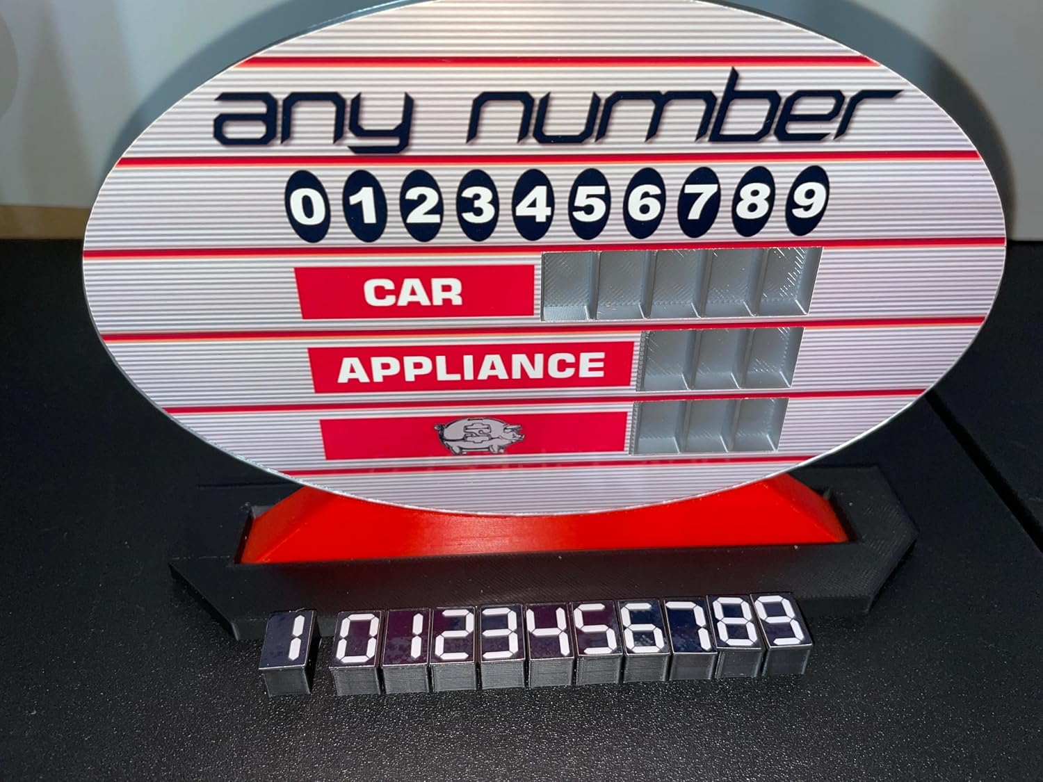 The Price is Right "any number" Pricing Game 7.5 inches high x 7 inches wide x 1.5 inches wide