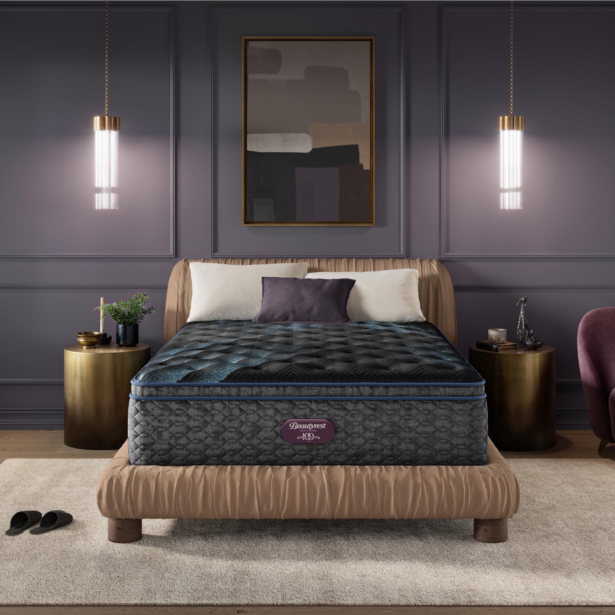 Beautyrest World Class Level Four Plush Pillow Top 16.25" Mattress - Twin XL Size - Supportive, Pressure Relief, Cooling, Motion Separation;