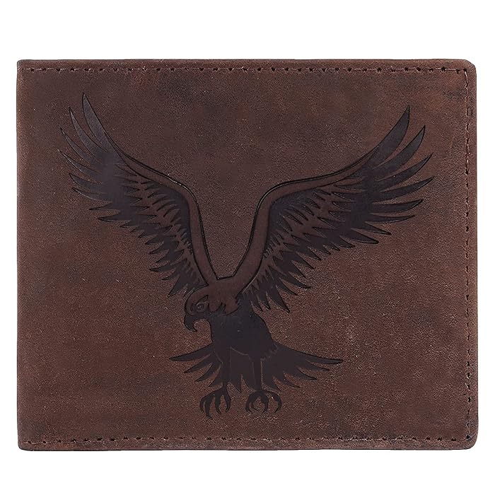 Buy Mens Wallet RFID Genuine Harry Rustic Brown Leather Bifold Wallets