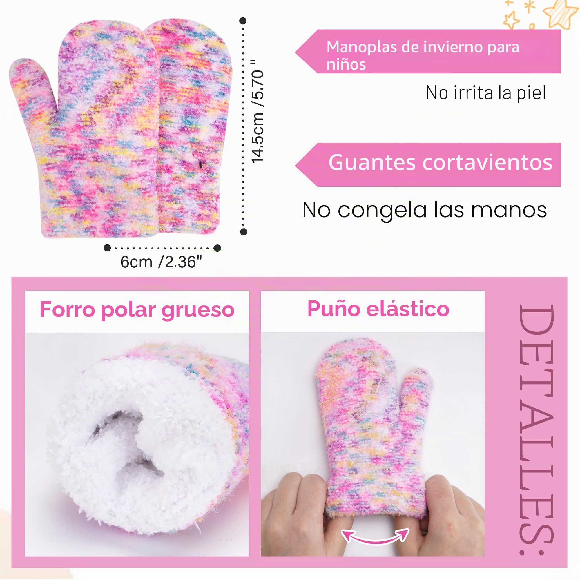 Niños Invierno Gorro Pompon Guantes Bufanda Conjunto Manoplas con Forro Polar Regalo Bebe para 0-8 Años Niña Niño