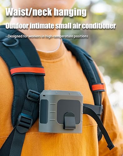 Miniatura 2 de Ventilador personal portátil con clip de cintura, recargable por USB, batería de 8000 mAh anti-caída Powerbank y LED 3 en 1, enfriador de cuello de