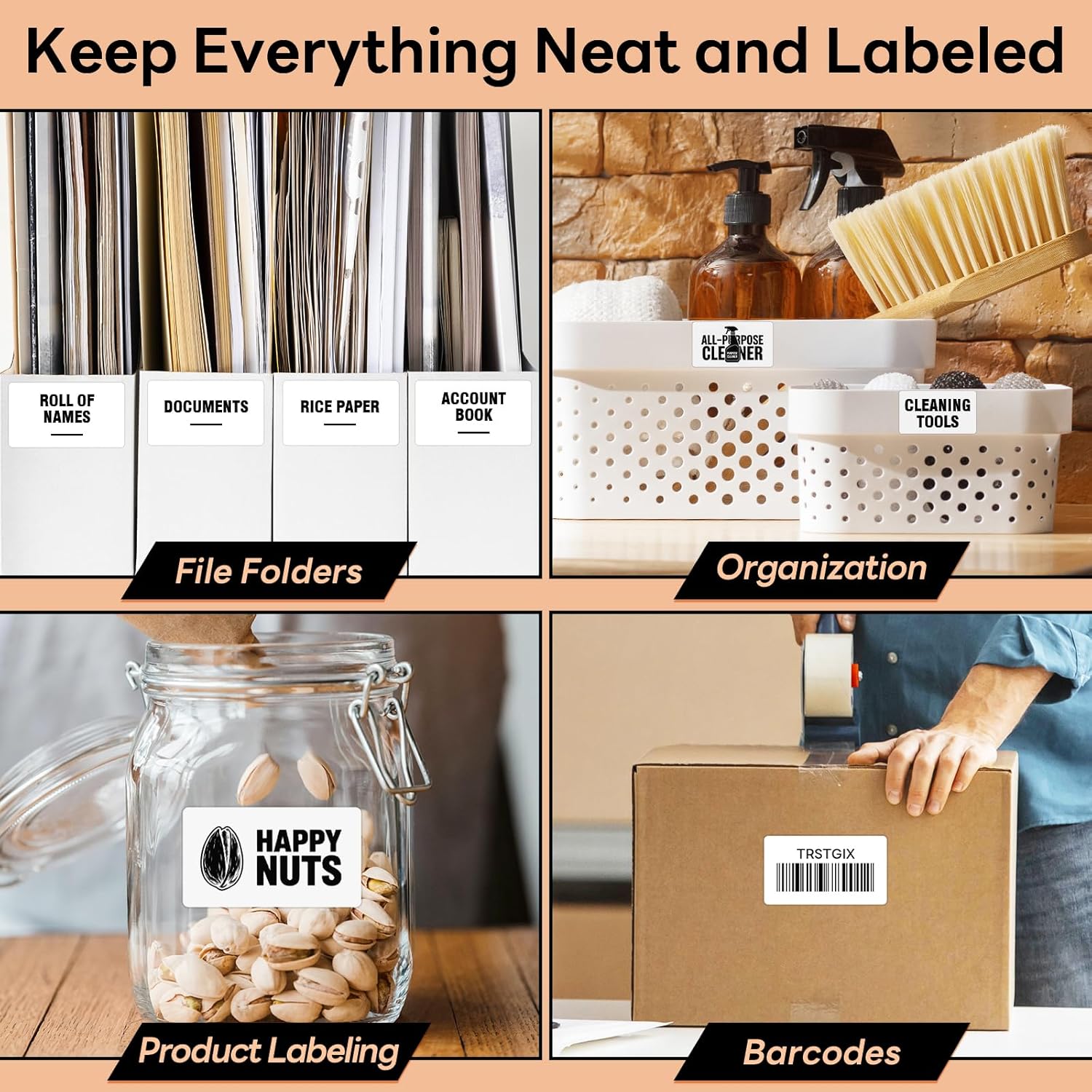 Compatible DYMO 30334 (2-1/4" x 1-1/4") Direct Thermal Multipurpose Labels, Barcode/FNSKU Address Stickers Replacement for DYMO LabelWriter 450, 4XL, Rollo, Zebra (12 Rolls / 12000 Labels), TRSTGIX