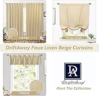 Vista 5 de DriftAway Cortinas opacas plisadas de 84 pulgadas de largo, juego de 2 paneles de cortinas de lino texturizadas para dormitorio, sala de estar