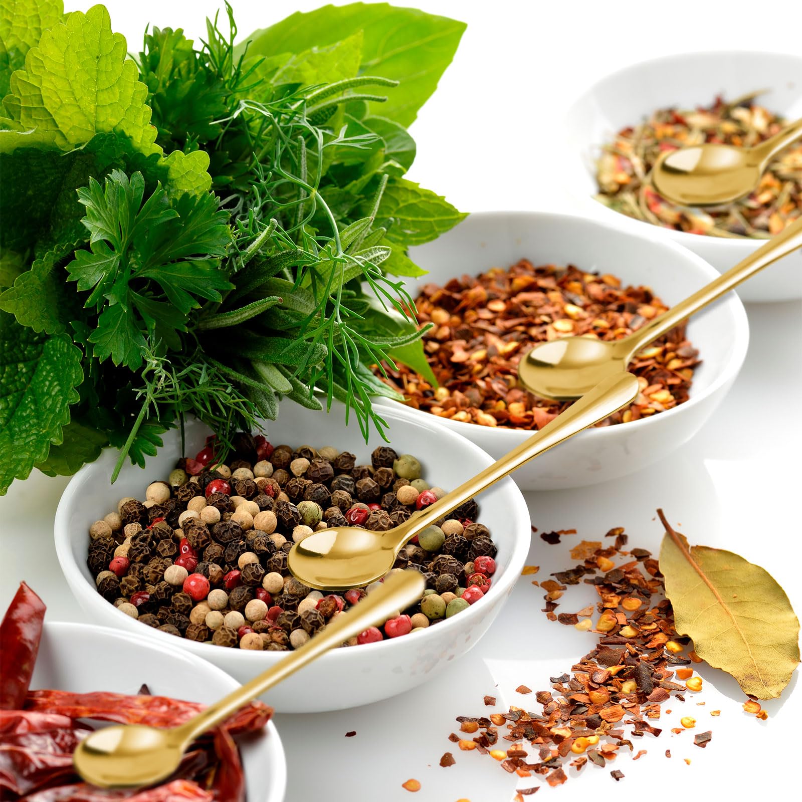 6 Cucchiaini Mini In Acciaio Inox - 7.5cm Per Spezie, Sale, Zucchero E Miele | Ideali Per Barattoli E Cucina - Foto 6