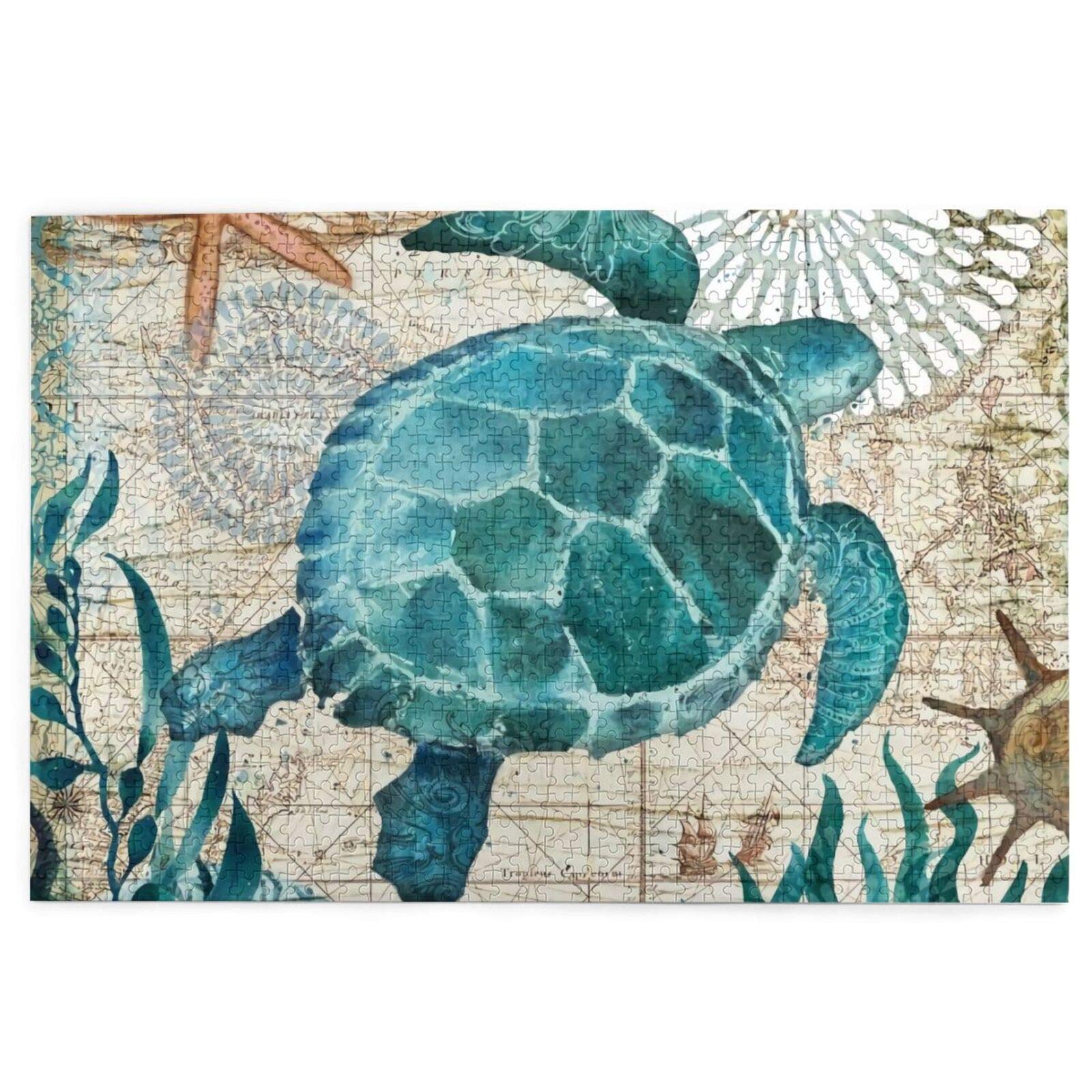 antcreptson Sea Turtle 1000 Piece Jigsaw Puzzle for Adults Family Play,Team Building,Present & Gift for Lovers or Friends