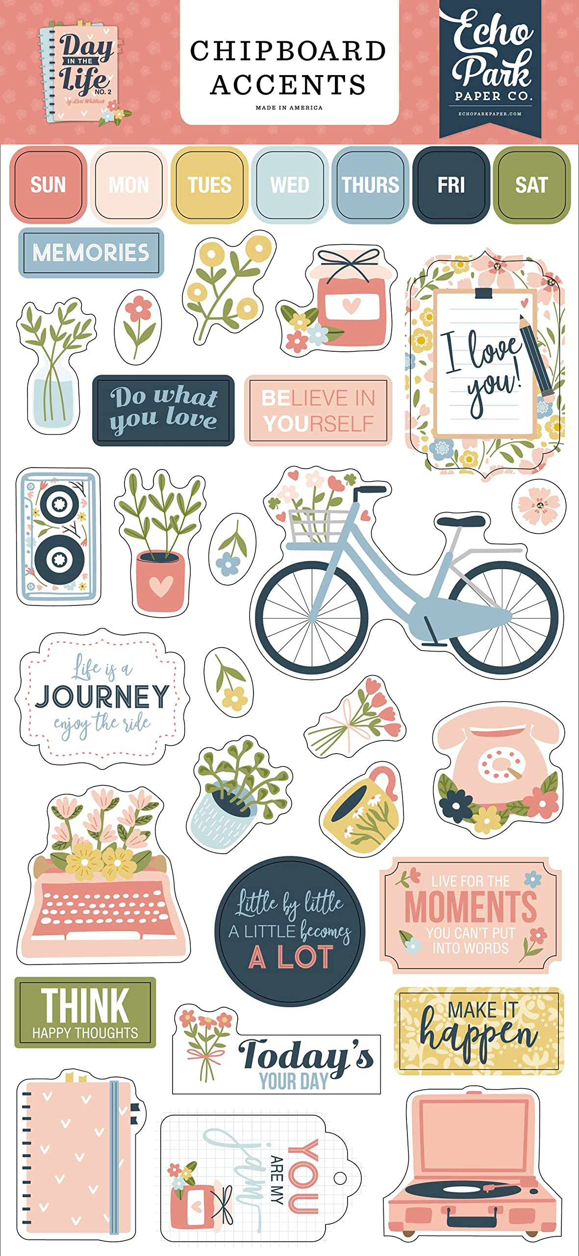 ECHO PARK PAPER COMPANY Day in The Life No. 2 Chipboard 6